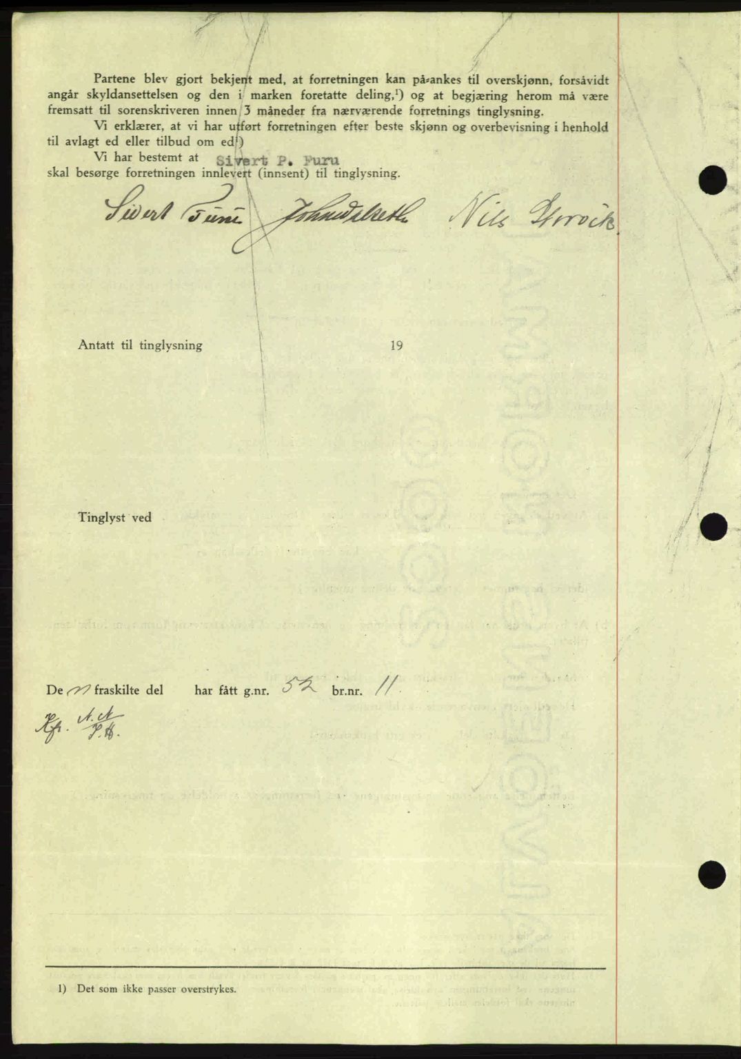 Nordmøre sorenskriveri, AV/SAT-A-4132/1/2/2Ca: Pantebok nr. A94, 1942-1943, Dagboknr: 3013/1942