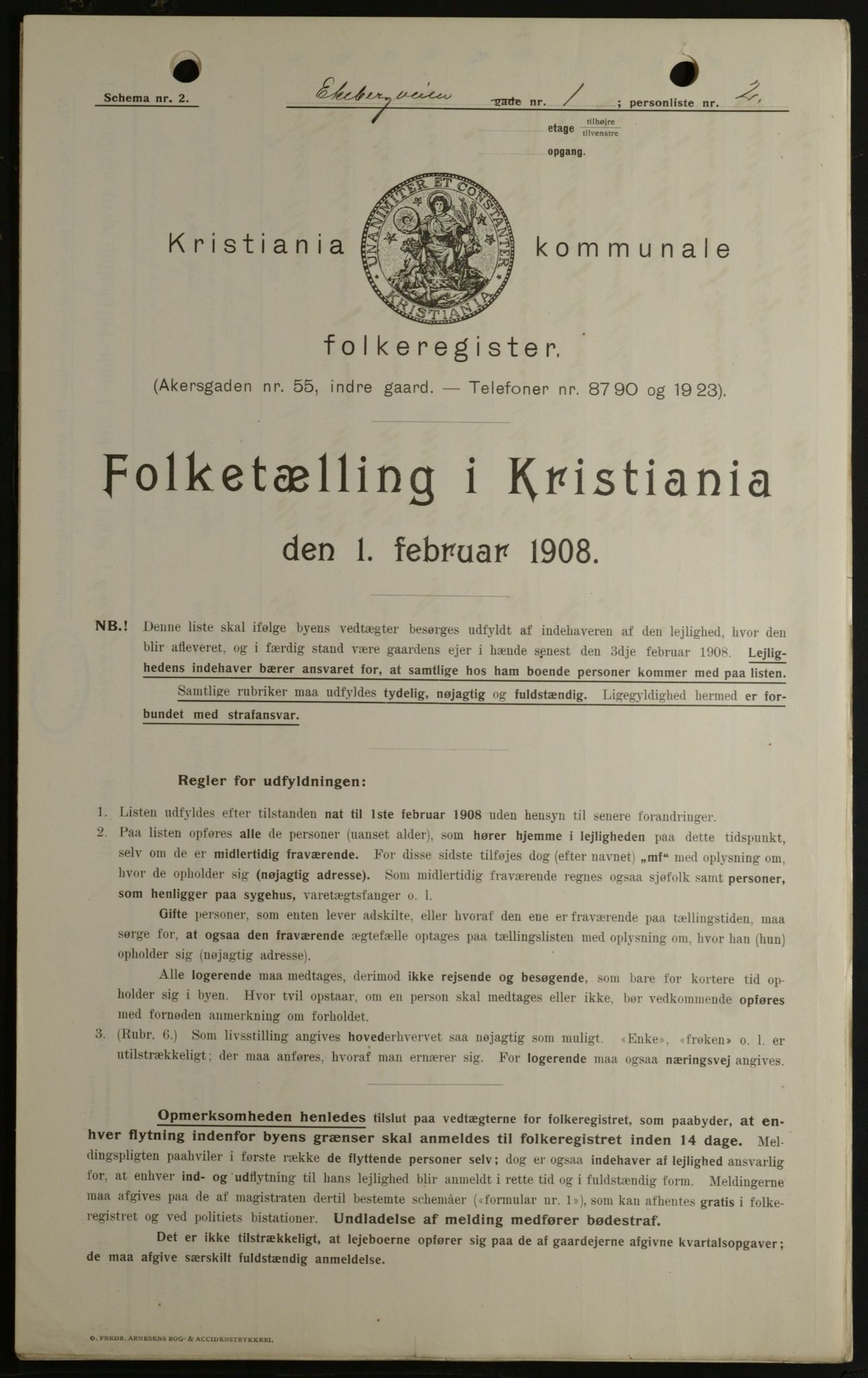 OBA, Kommunal folketelling 1.2.1908 for Kristiania kjøpstad, 1908, s. 18433