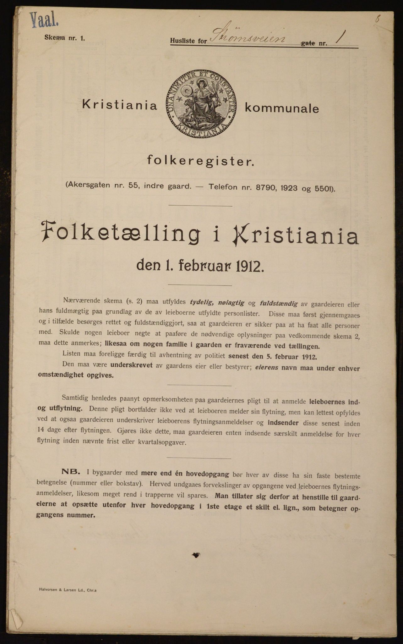 OBA, Kommunal folketelling 1.2.1912 for Kristiania, 1912, s. 103952