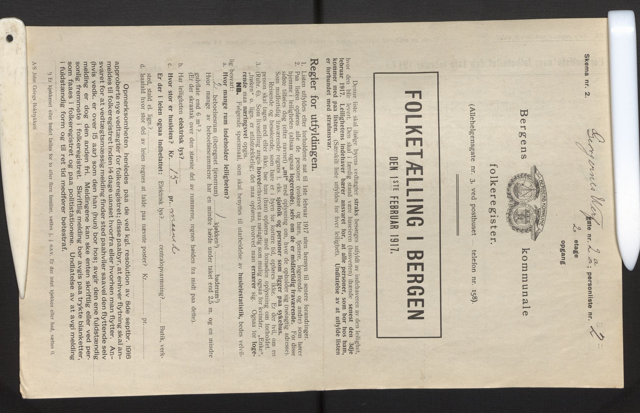 SAB, Kommunal folketelling 1917 for Bergen kjøpstad, 1917, s. 10390