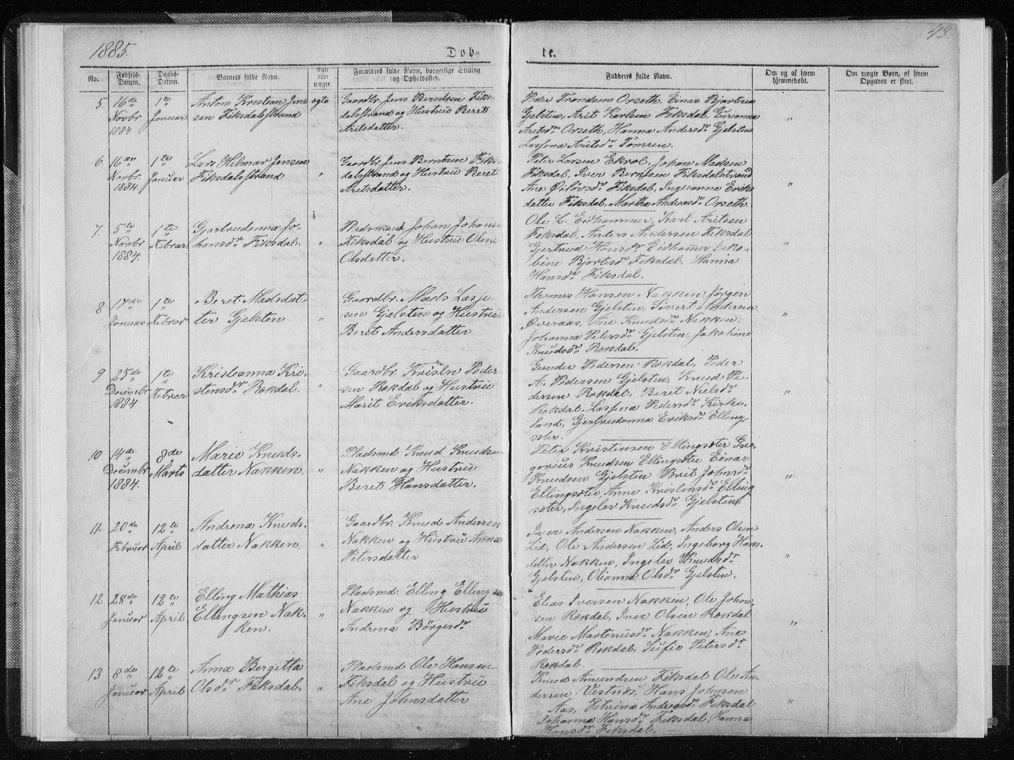 Ministerialprotokoller, klokkerbøker og fødselsregistre - Møre og Romsdal, AV/SAT-A-1454/540/L0541: Klokkerbok nr. 540C01, 1867-1920, s. 48