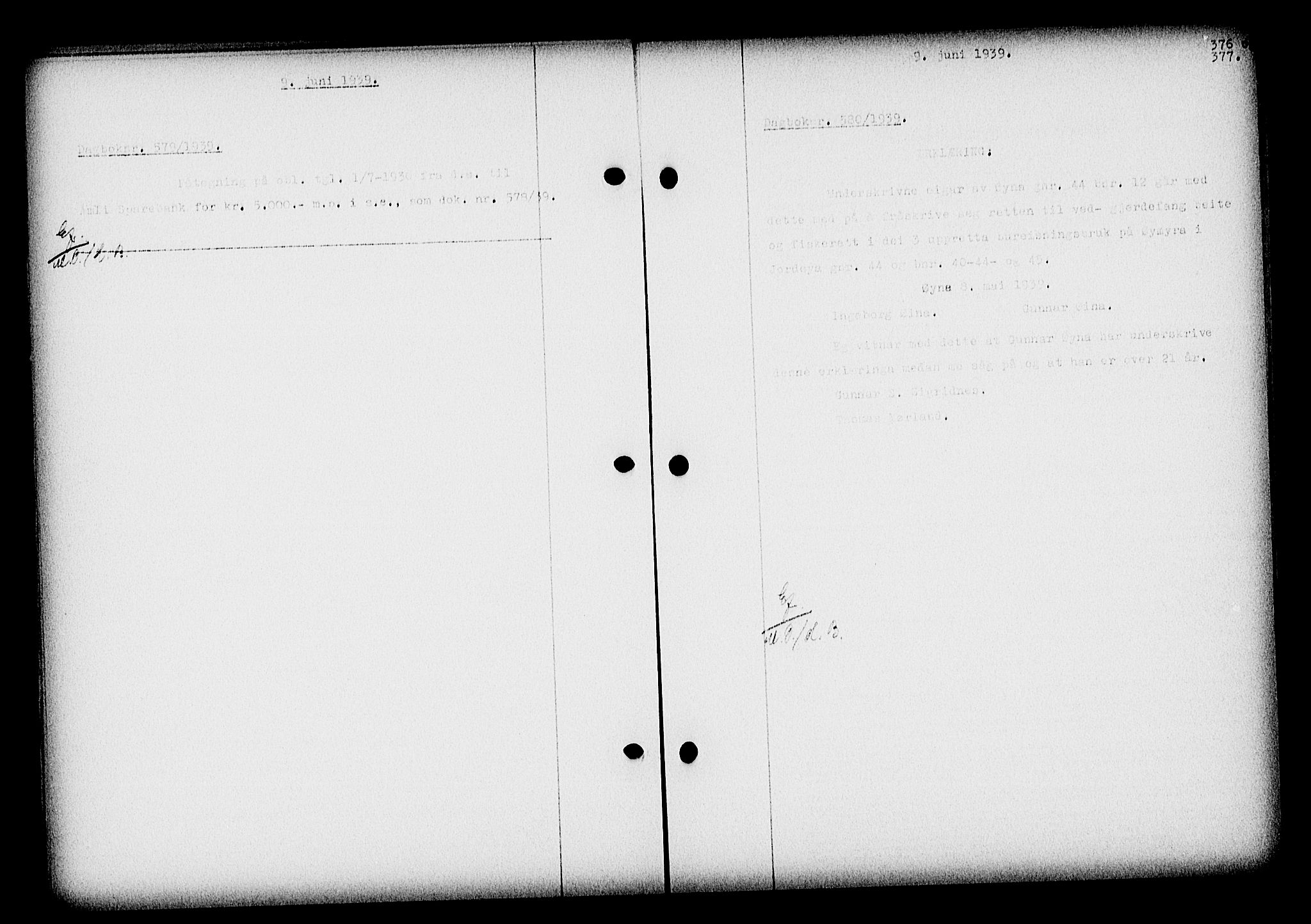 Nedenes sorenskriveri, SAK/1221-0006/G/Gb/Gba/L0046: Pantebok nr. 42, 1938-1939, Dagboknr: 580/1939
