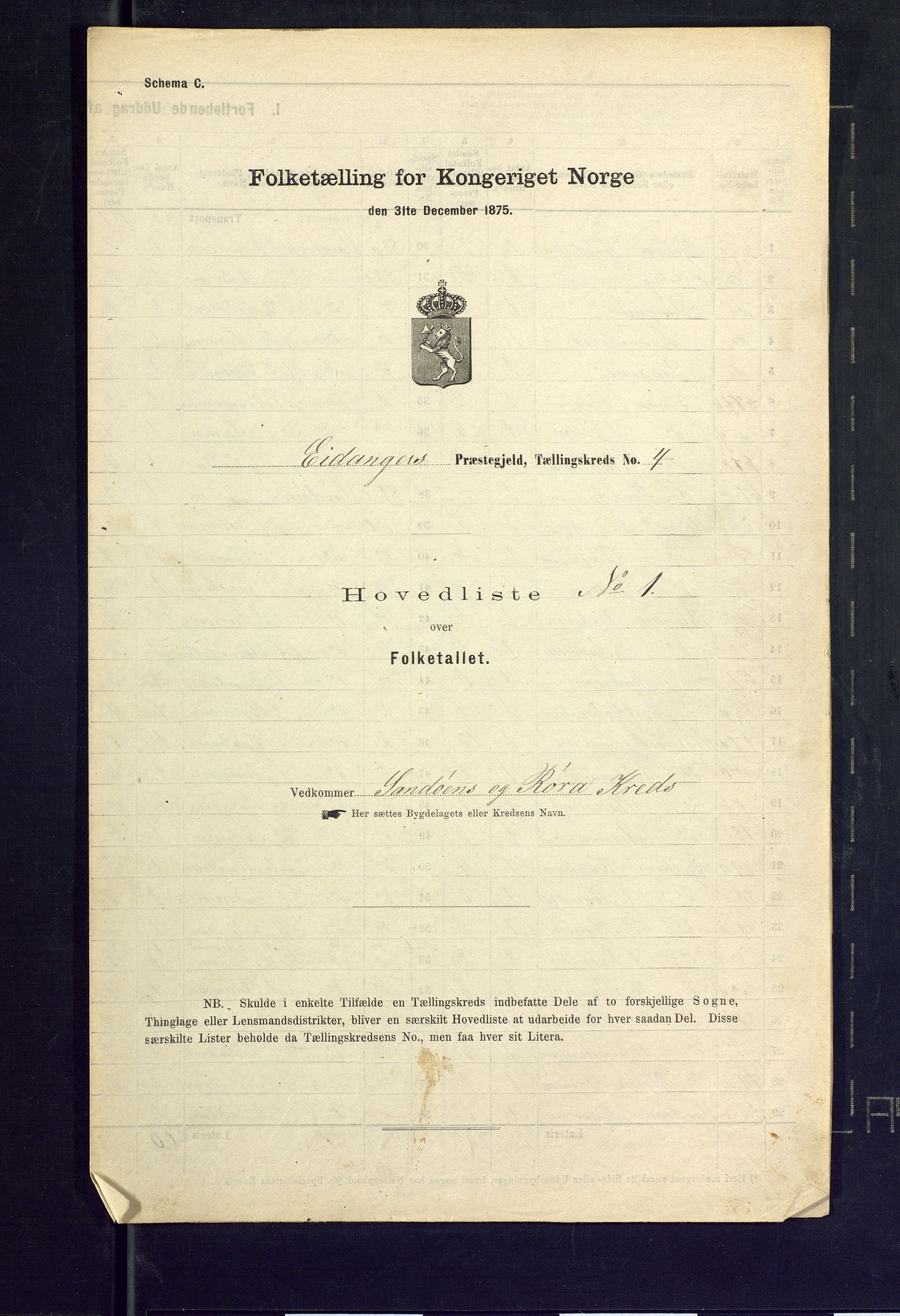 SAKO, Folketelling 1875 for 0813P Eidanger prestegjeld, 1875, s. 24