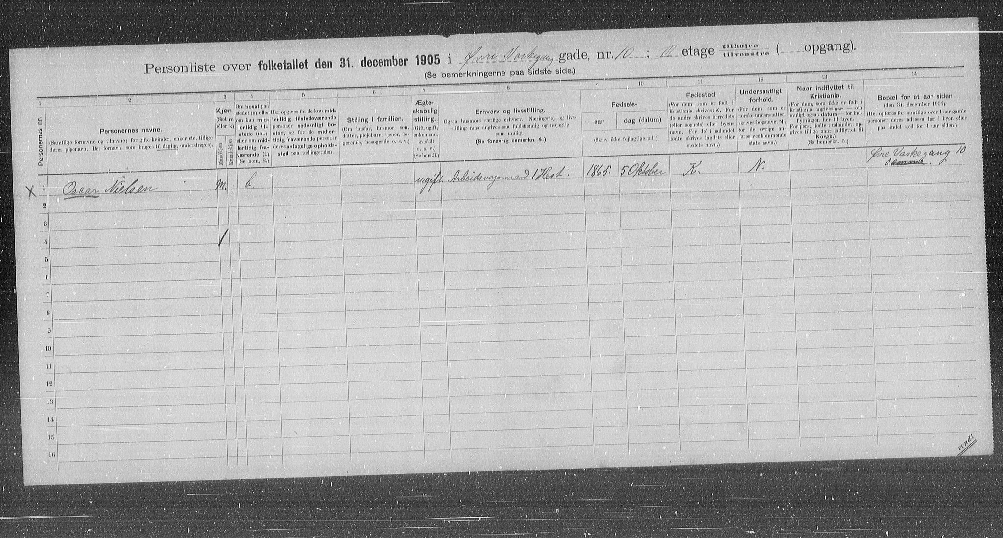 OBA, Kommunal folketelling 31.12.1905 for Kristiania kjøpstad, 1905, s. 68388