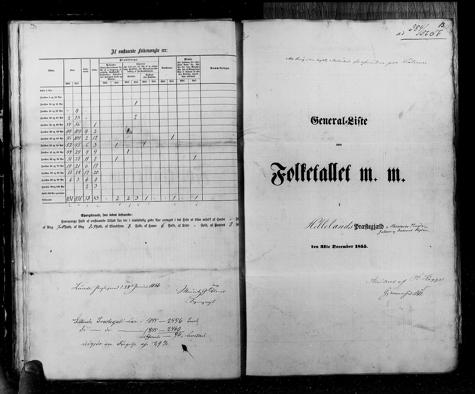 RA, Folketellingen 1855, bind 4: Stavanger amt og Søndre Bergenhus amt, 1855, s. 13