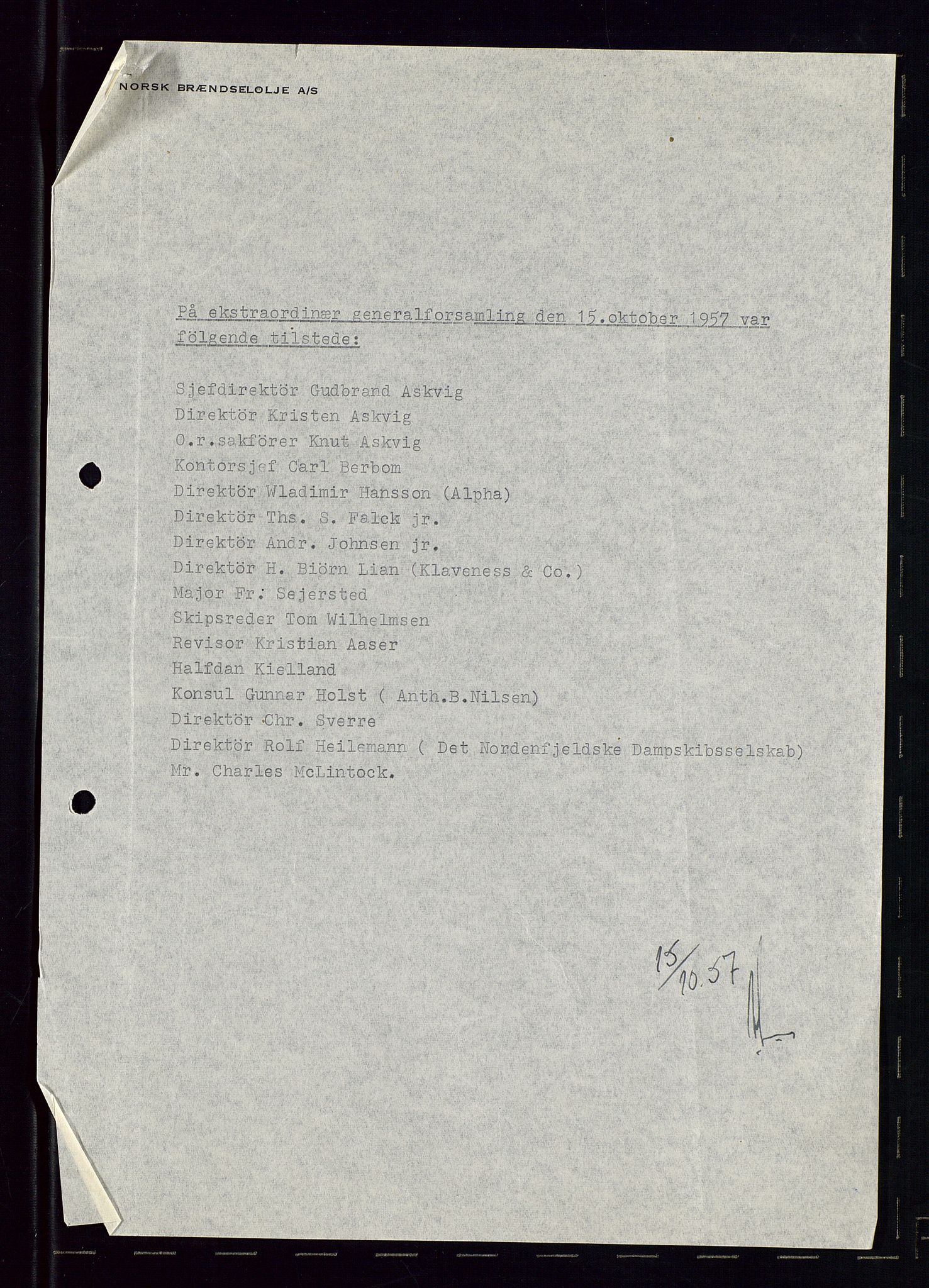 PA 1544 - Norsk Brændselolje A/S, AV/SAST-A-101965/1/A/Aa/L0007/0003: Generalforsamling / Generalforsamling 1956, ekstraordinær generalforsamling 1957, 1956-1957, s. 103