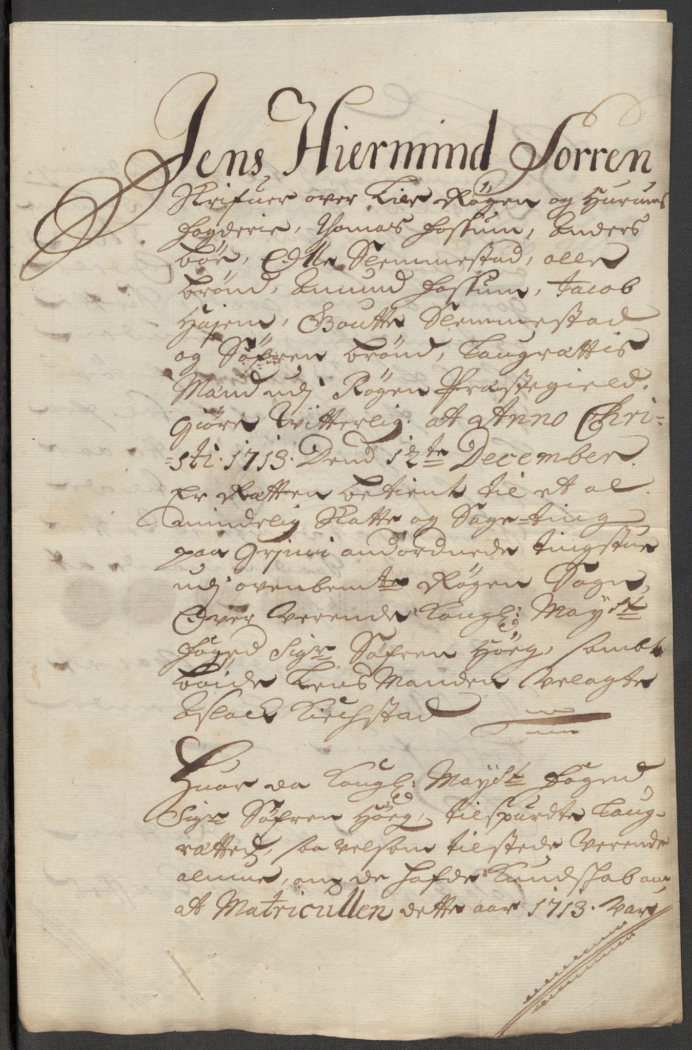 Rentekammeret inntil 1814, Reviderte regnskaper, Fogderegnskap, AV/RA-EA-4092/R31/L1708: Fogderegnskap Hurum, Røyken, Eiker, Lier og Buskerud, 1713, s. 343