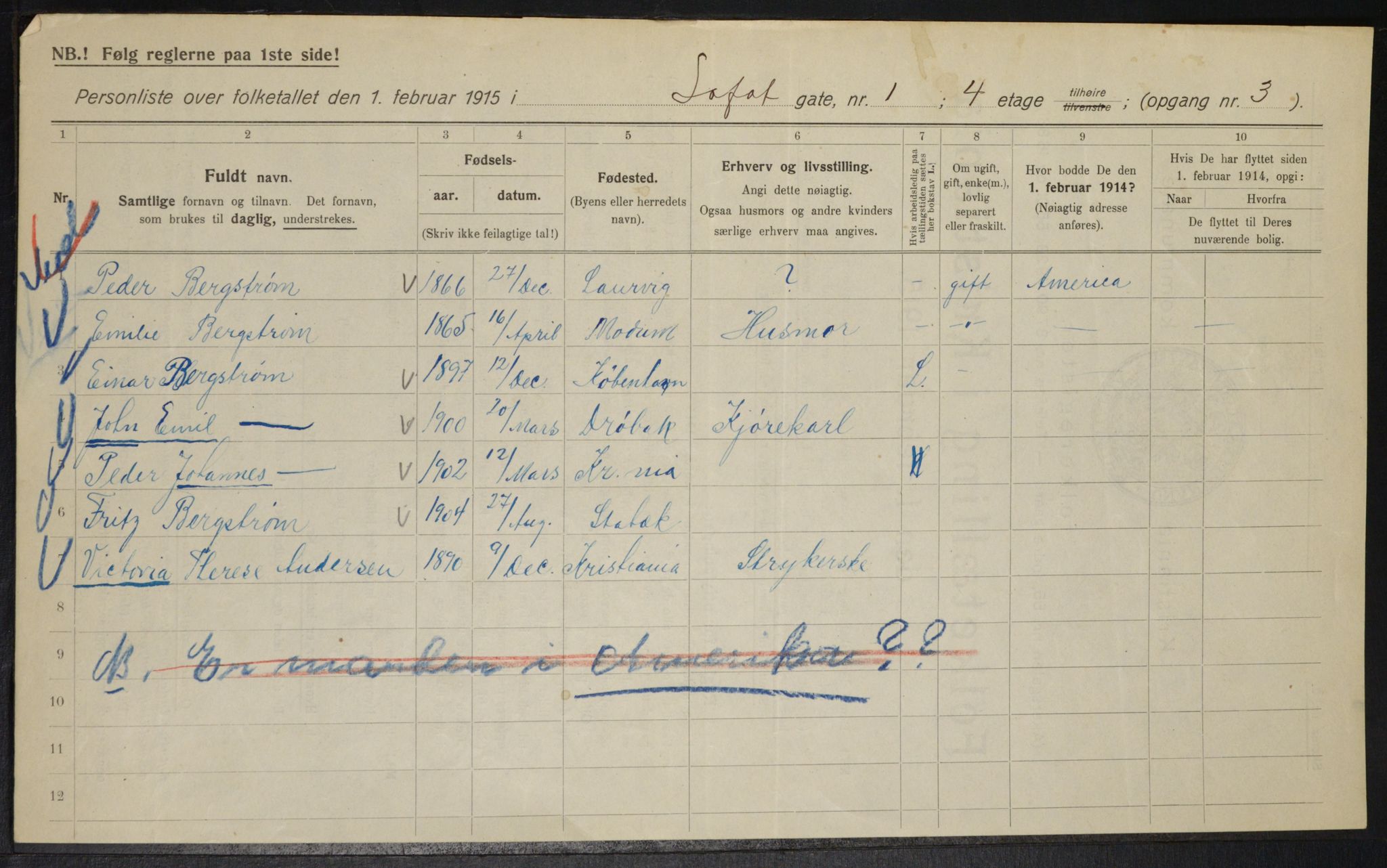 OBA, Kommunal folketelling 1.2.1915 for Kristiania, 1915, s. 57777