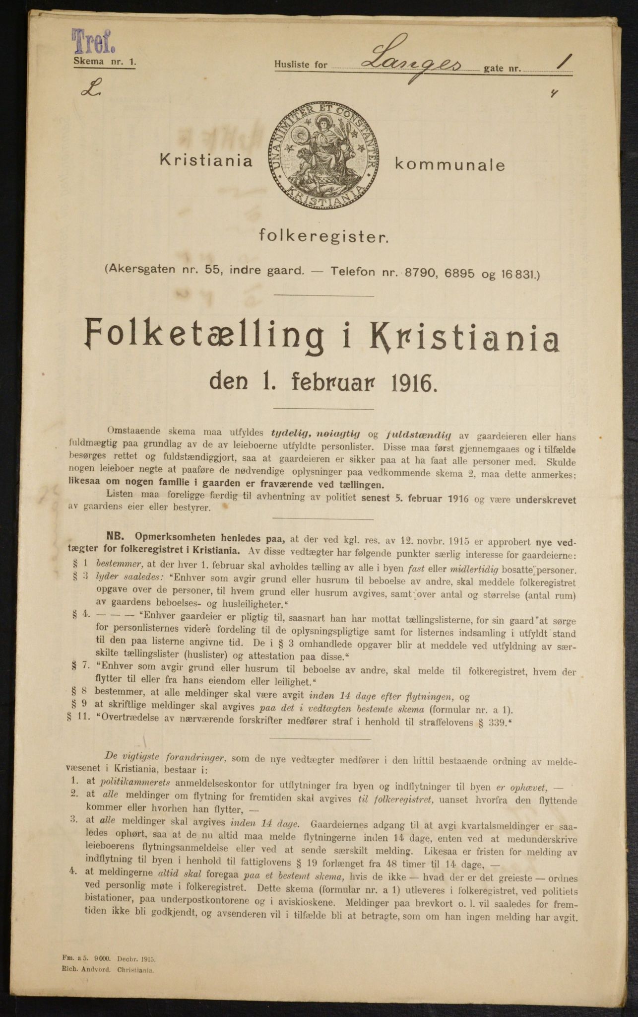 OBA, Kommunal folketelling 1.2.1916 for Kristiania, 1916, s. 57477