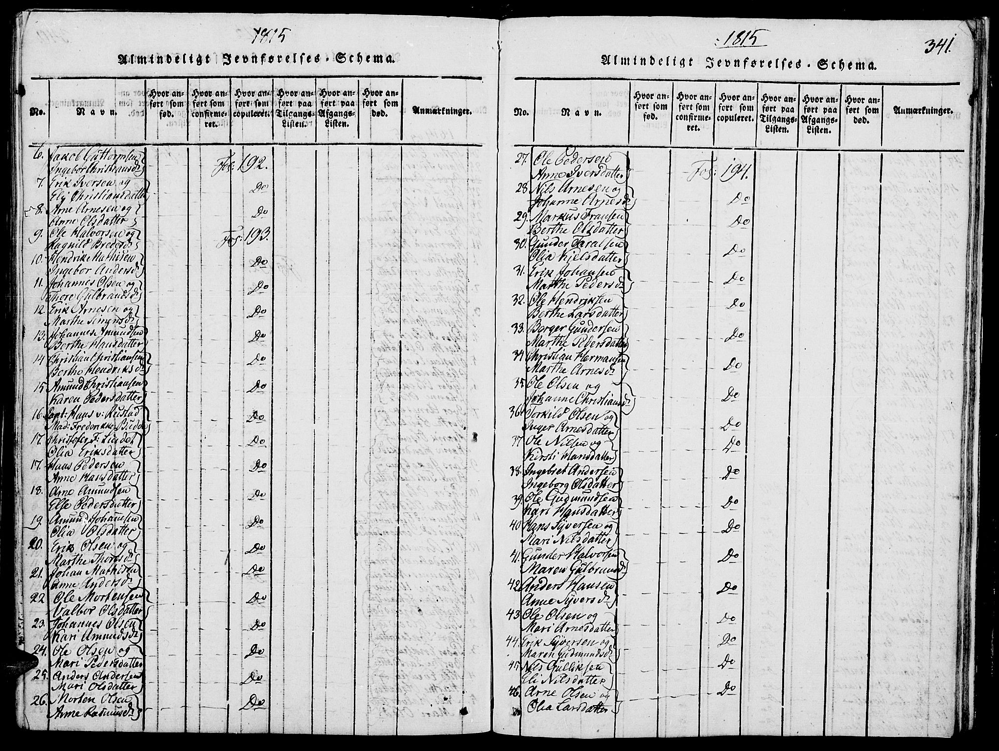 Grue prestekontor, AV/SAH-PREST-036/H/Ha/Haa/L0006: Ministerialbok nr. 6, 1814-1830, s. 341