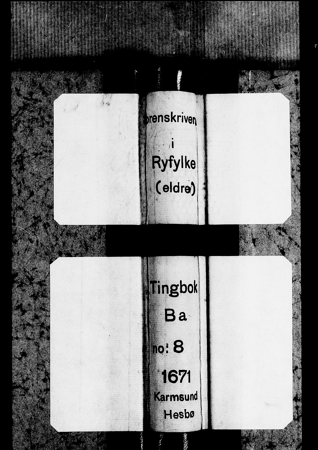 Ryfylke tingrett, SAST/A-100055/001/I/IB/IBBa/L0008: Tingbok, Karmsund og Hesby, 1671