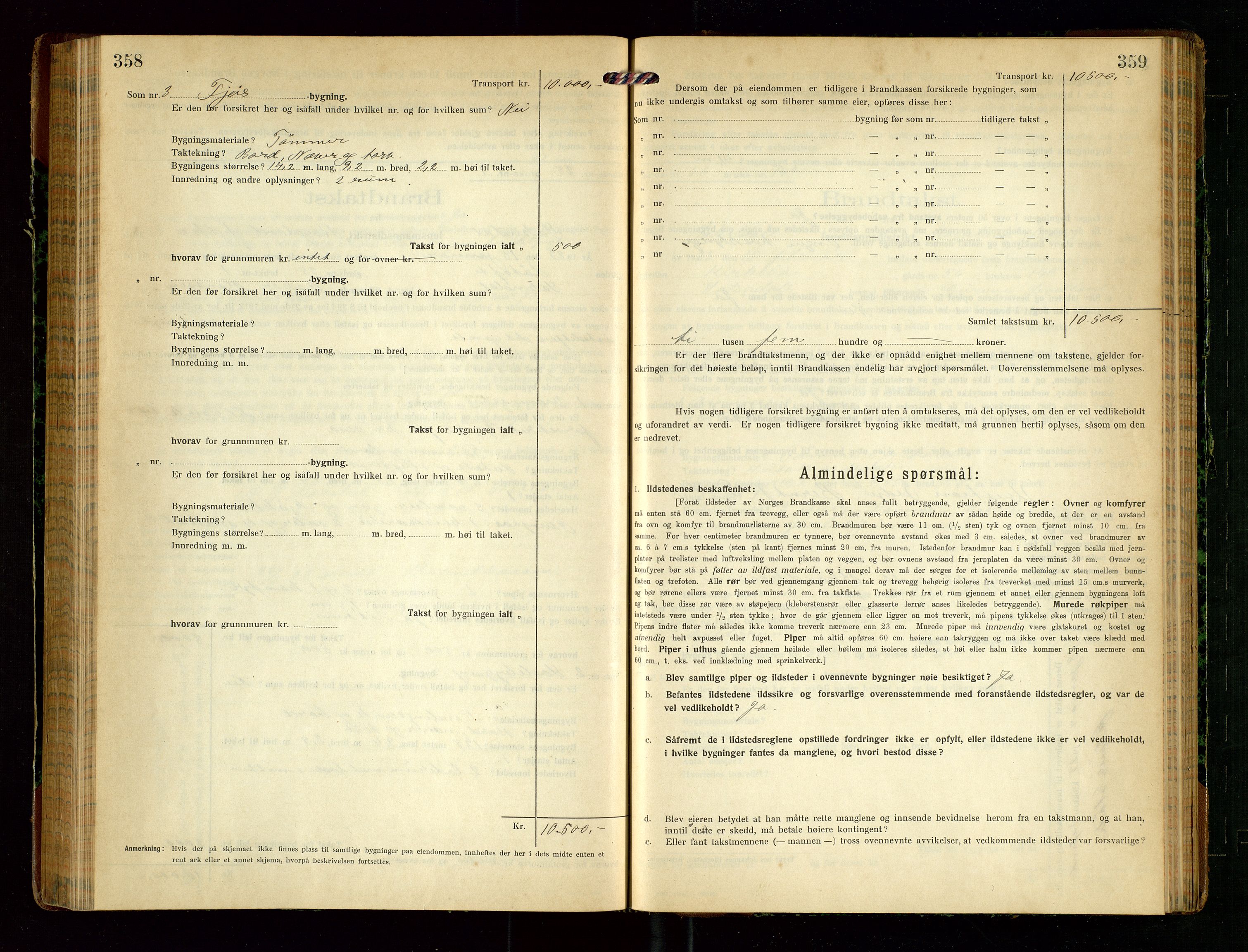 Sokndal lensmannskontor, AV/SAST-A-100417/Gob/L0005: "Brandtakst-Protokol", 1920-1924, s. 358-359