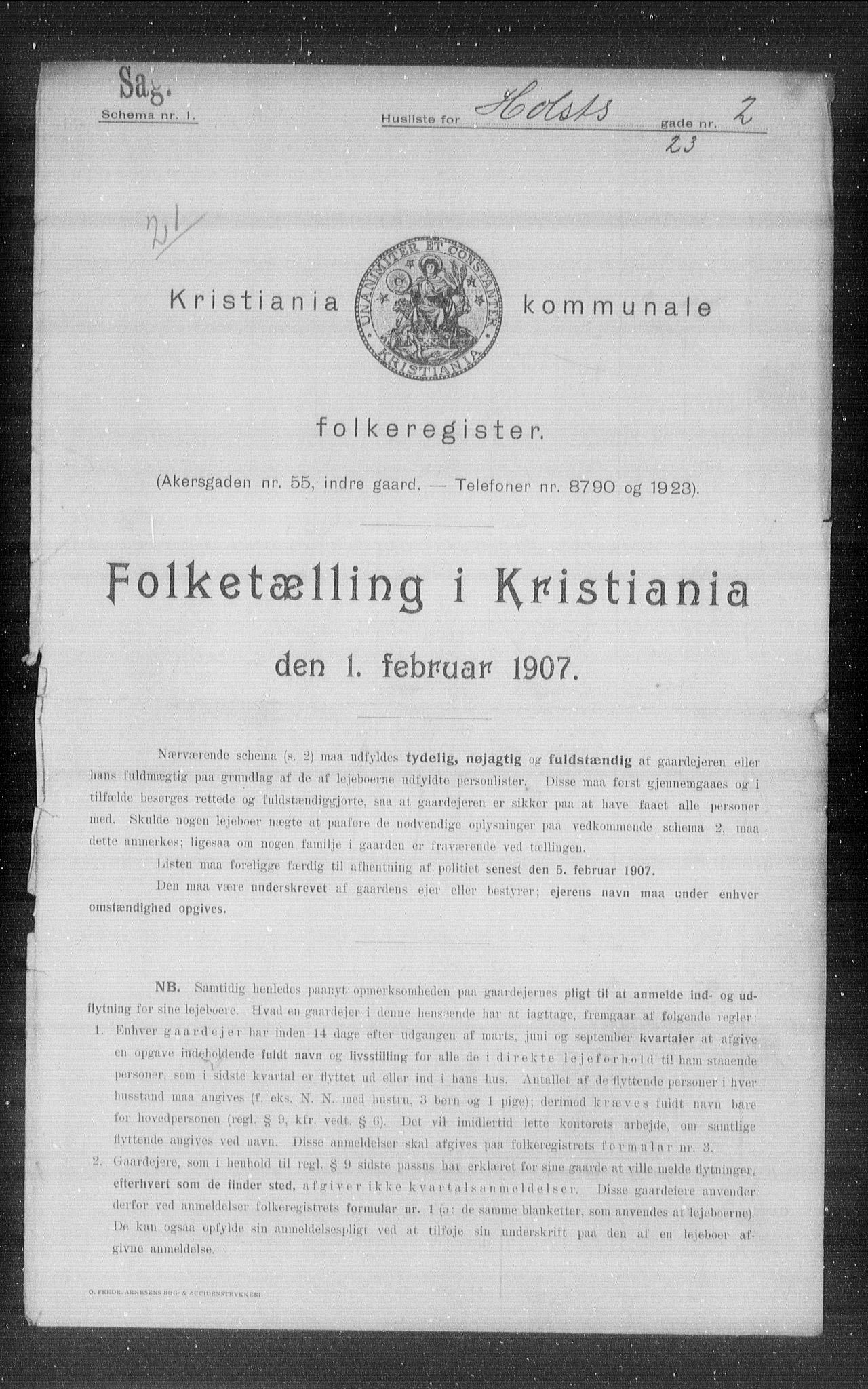 OBA, Kommunal folketelling 1.2.1907 for Kristiania kjøpstad, 1907, s. 21002