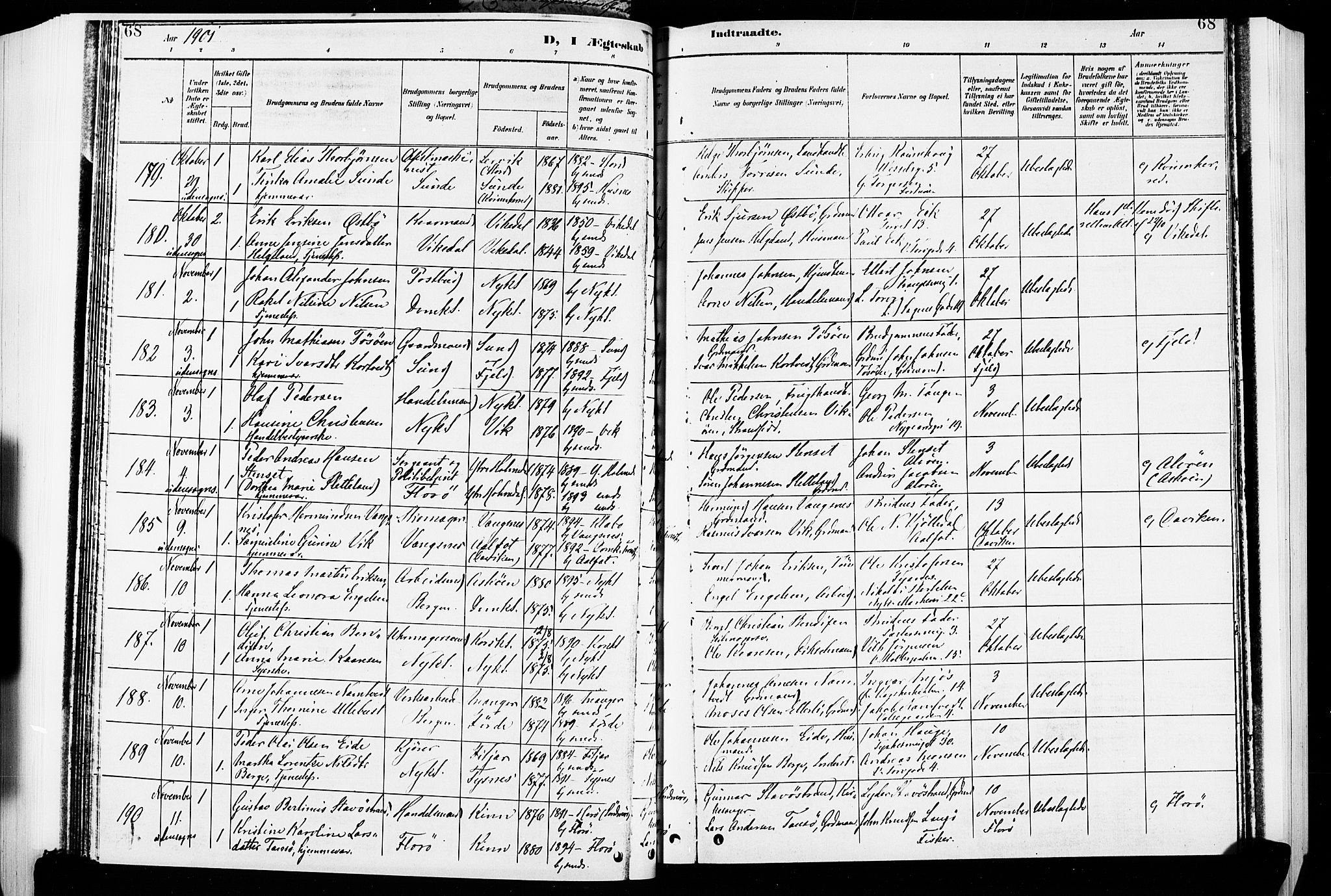 Nykirken Sokneprestembete, AV/SAB-A-77101/H/Hab: Klokkerbok nr. D 2, 1896-1905, s. 68