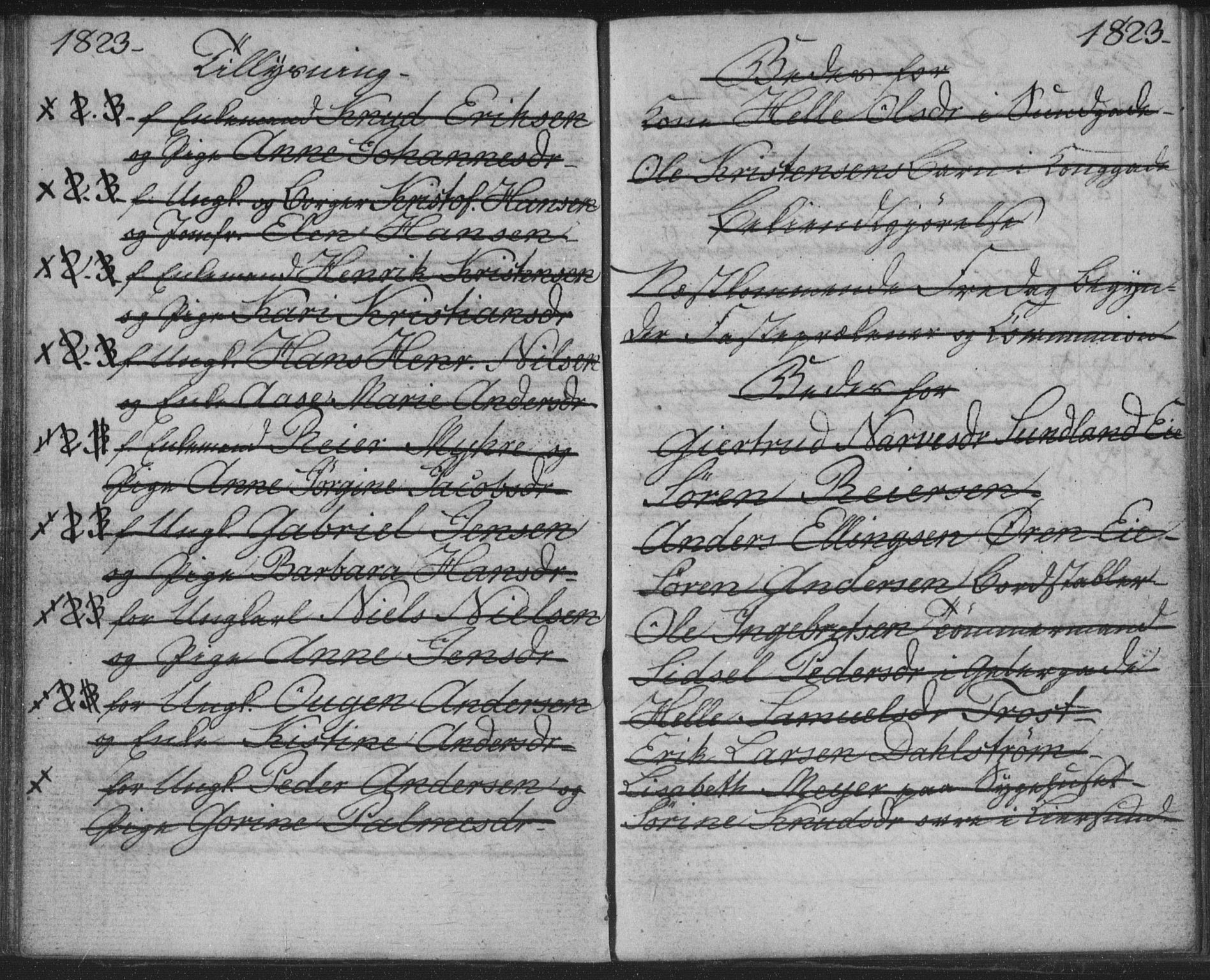Bragernes kirkebøker, AV/SAKO-A-6/H/Ha/L0001: Lysningsprotokoll nr. 1, 1817-1831