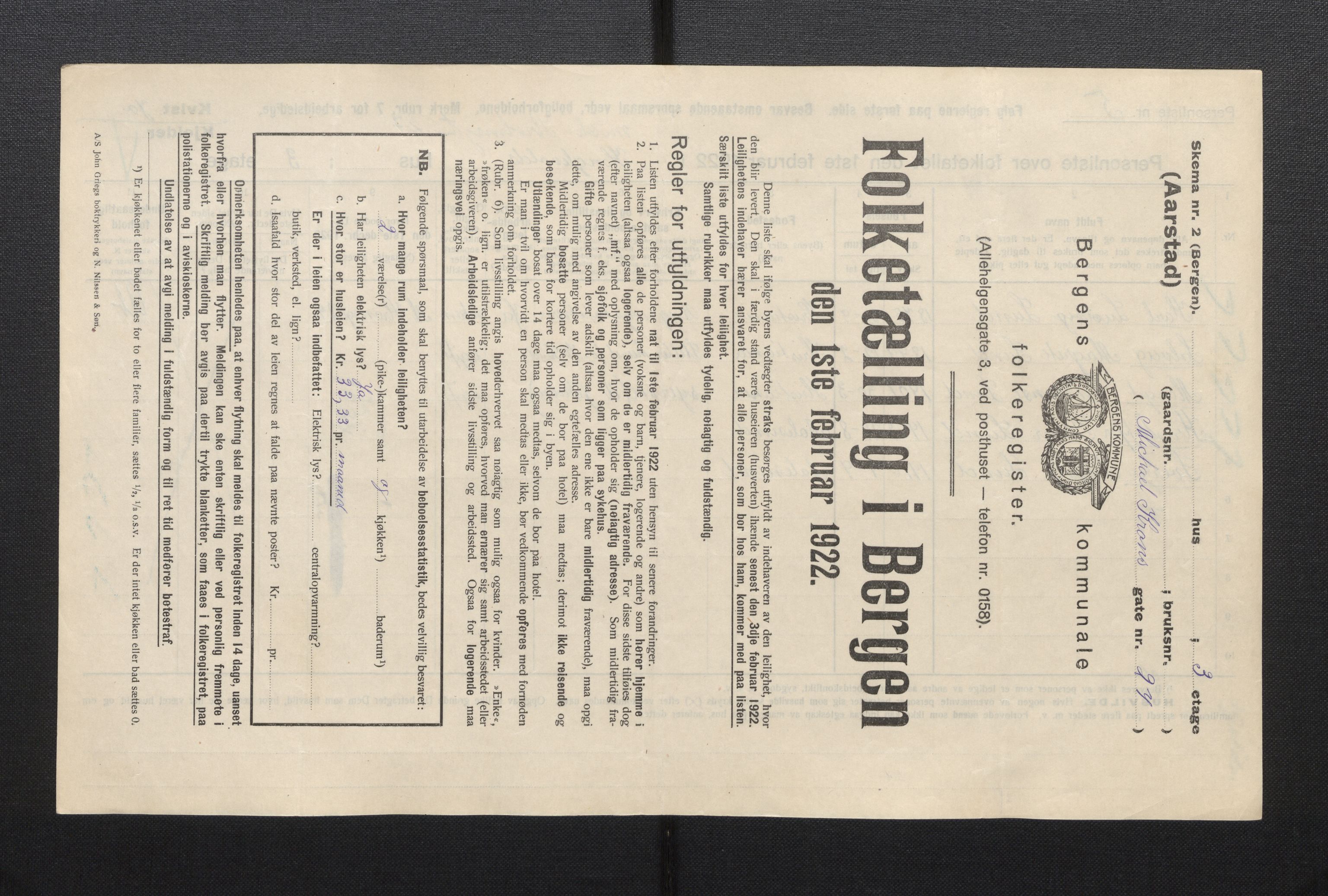 SAB, Kommunal folketelling 1922 for Bergen kjøpstad, 1922, s. 56423