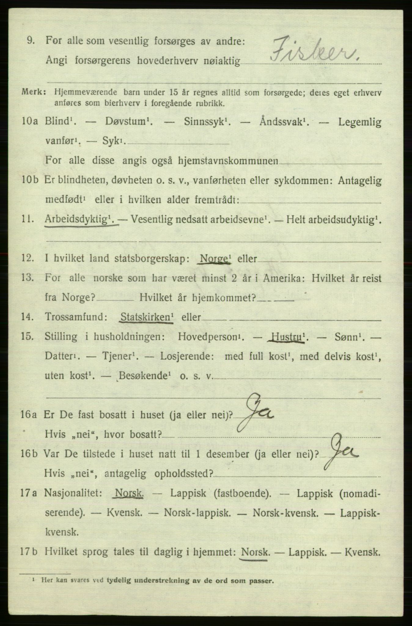 SATØ, Folketelling 1920 for 2016 Sørøysund herred, 1920, s. 3261