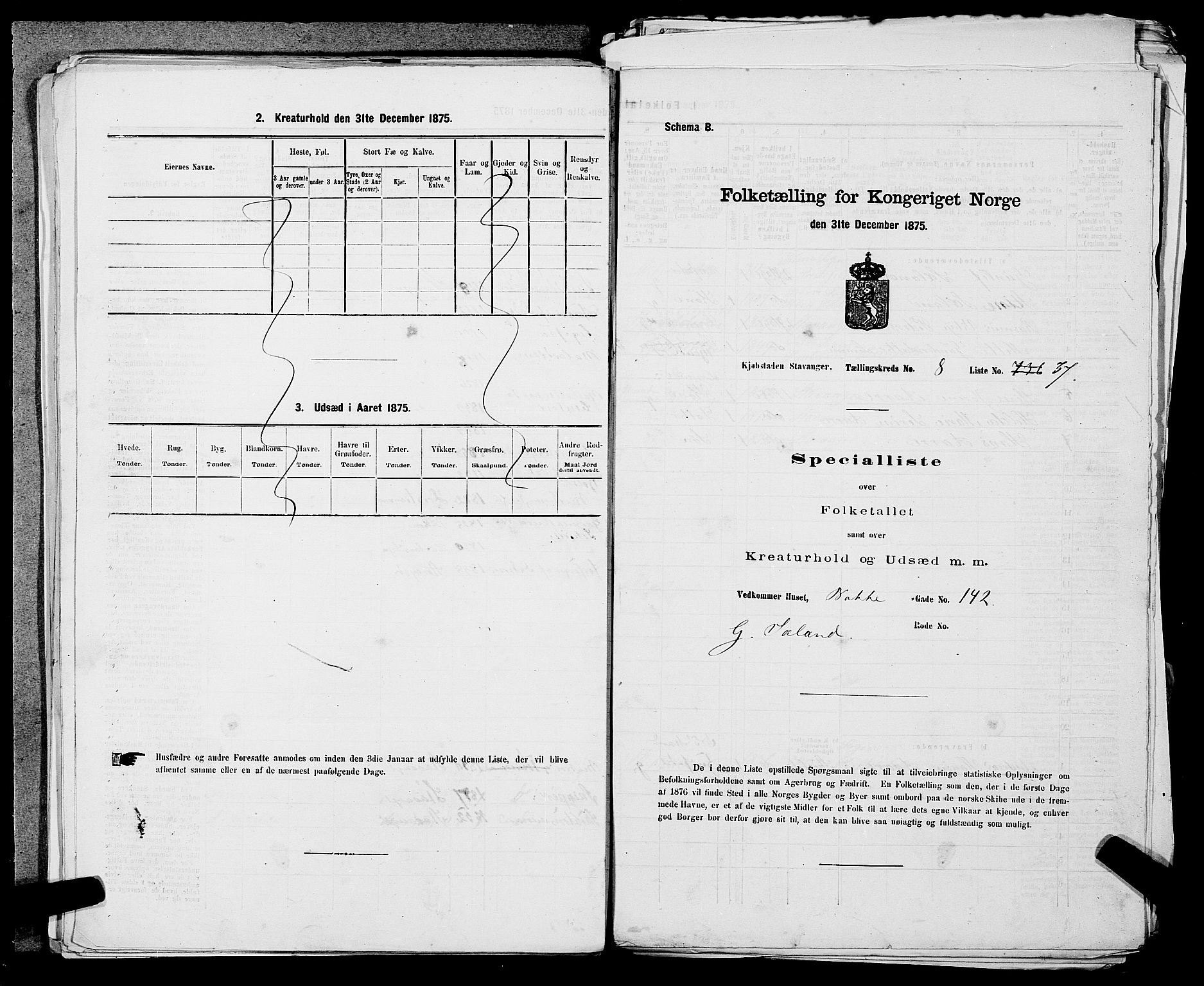 SAST, Folketelling 1875 for 1103 Stavanger kjøpstad, 1875, s. 1459