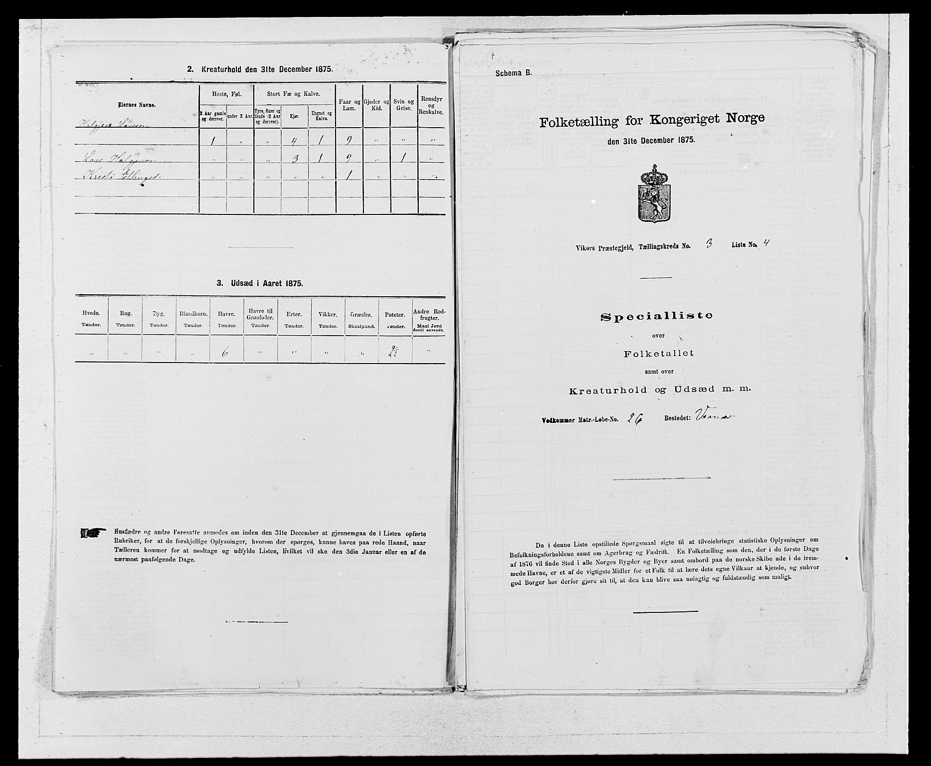 SAB, Folketelling 1875 for 1238P Vikør prestegjeld, 1875, s. 349