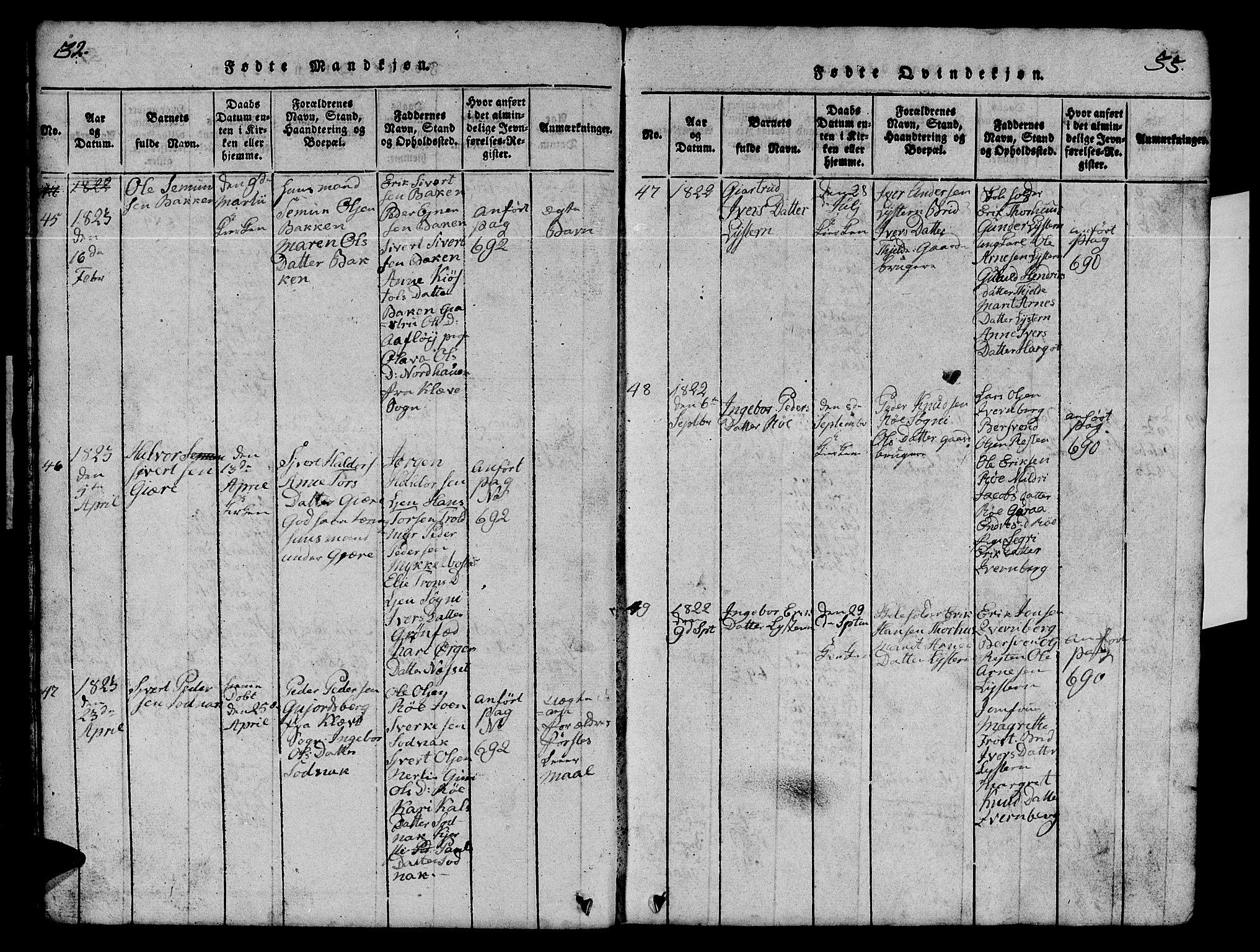 Ministerialprotokoller, klokkerbøker og fødselsregistre - Møre og Romsdal, AV/SAT-A-1454/551/L0629: Klokkerbok nr. 551C01, 1818-1839, s. 32-33