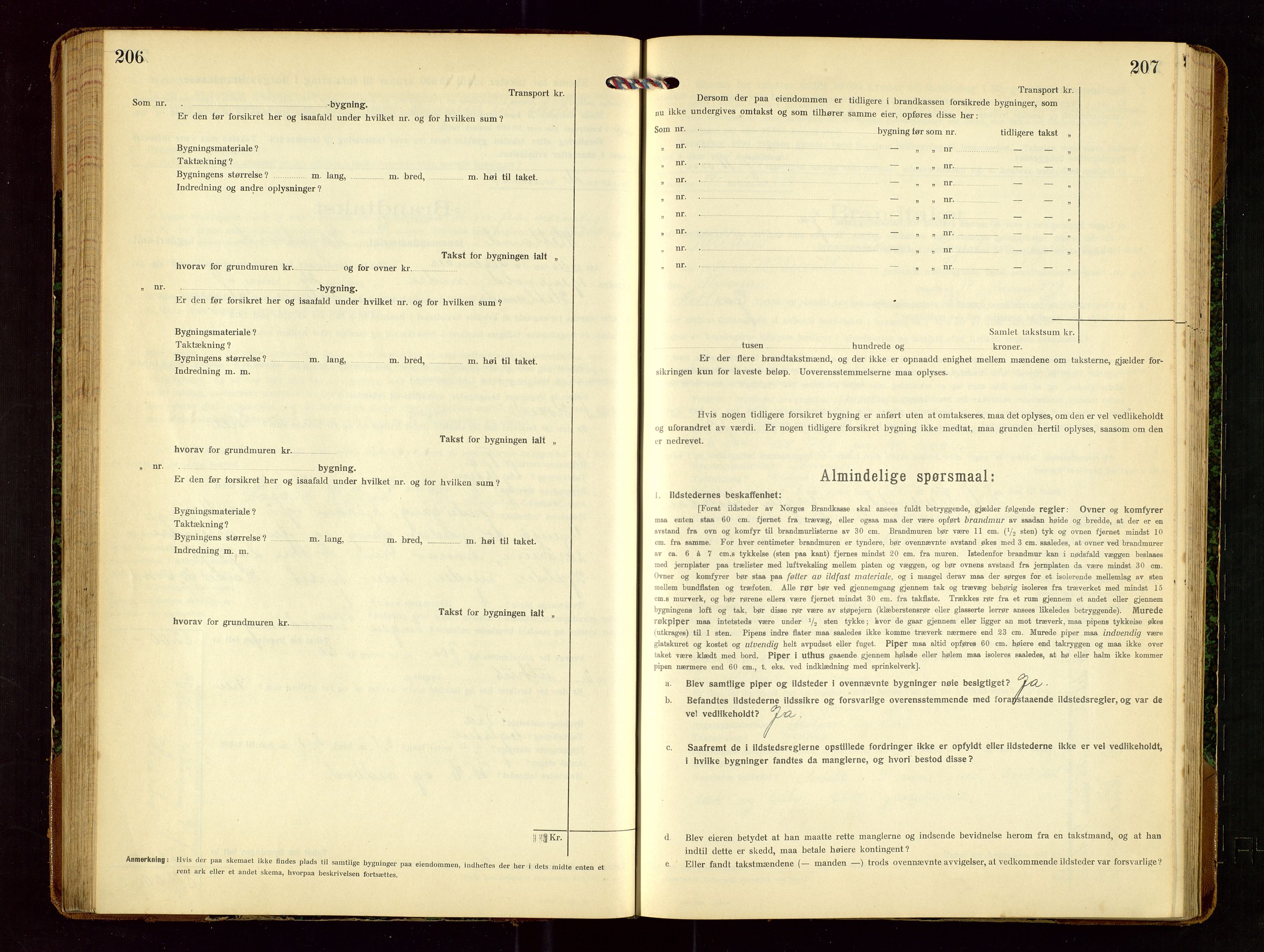 Hetland lensmannskontor, AV/SAST-A-100101/Gob/L0002: "Brandtakstprotokol", 1918-1932, s. 206-207