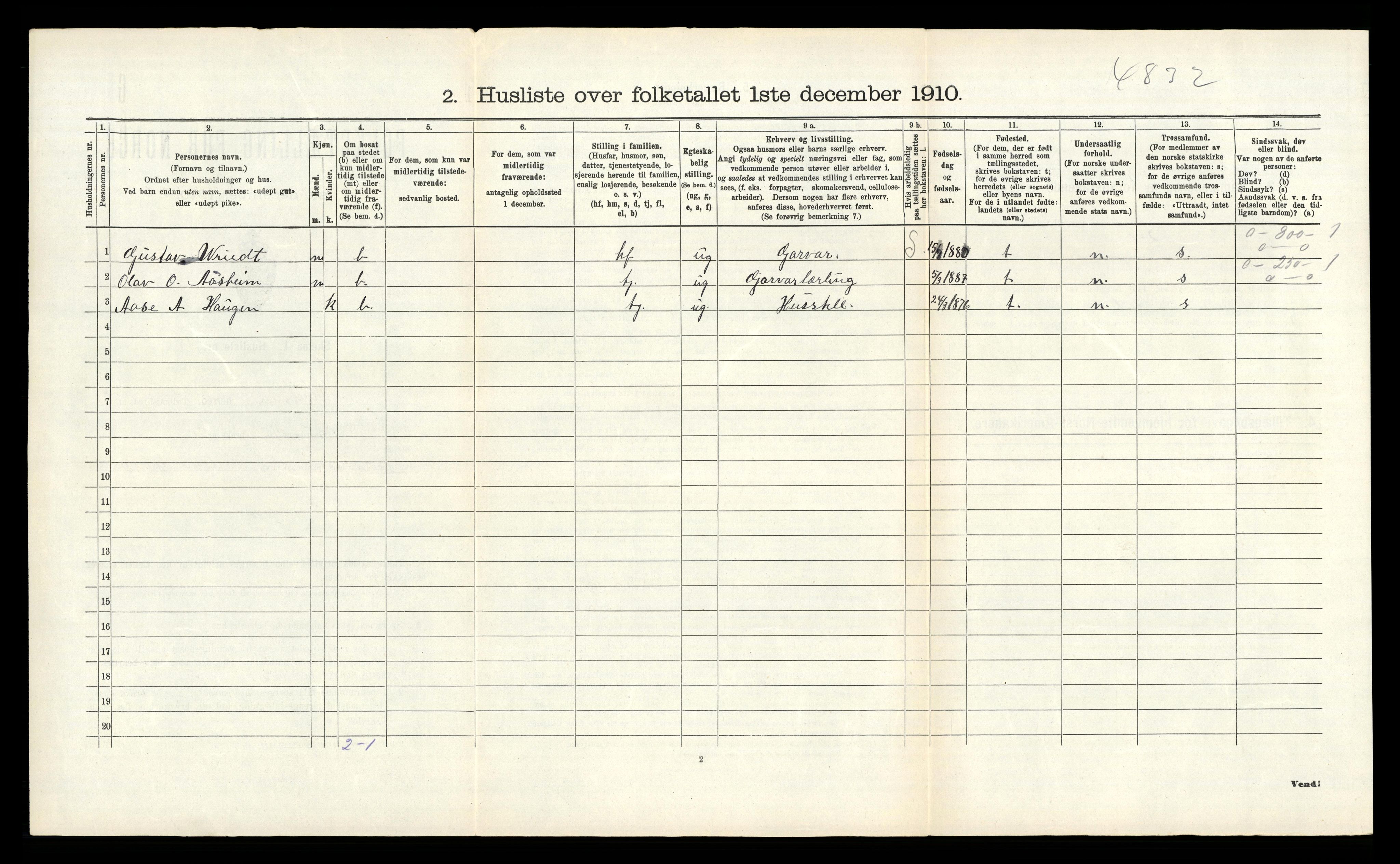 RA, Folketelling 1910 for 0829 Kviteseid herred, 1910, s. 633
