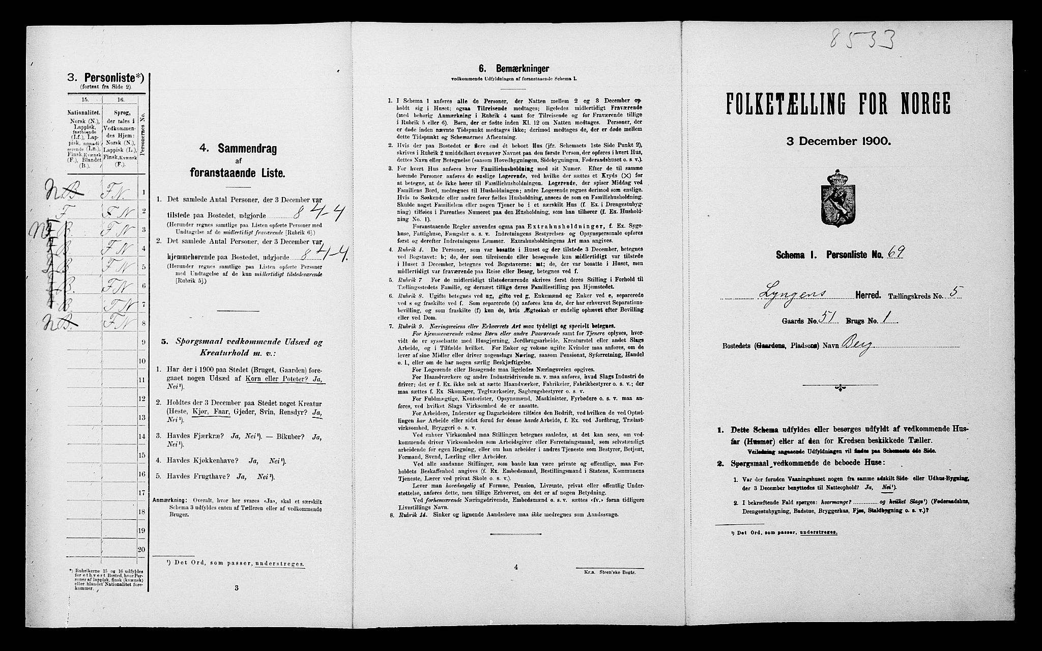 SATØ, Folketelling 1900 for 1938 Lyngen herred, 1900, s. 797