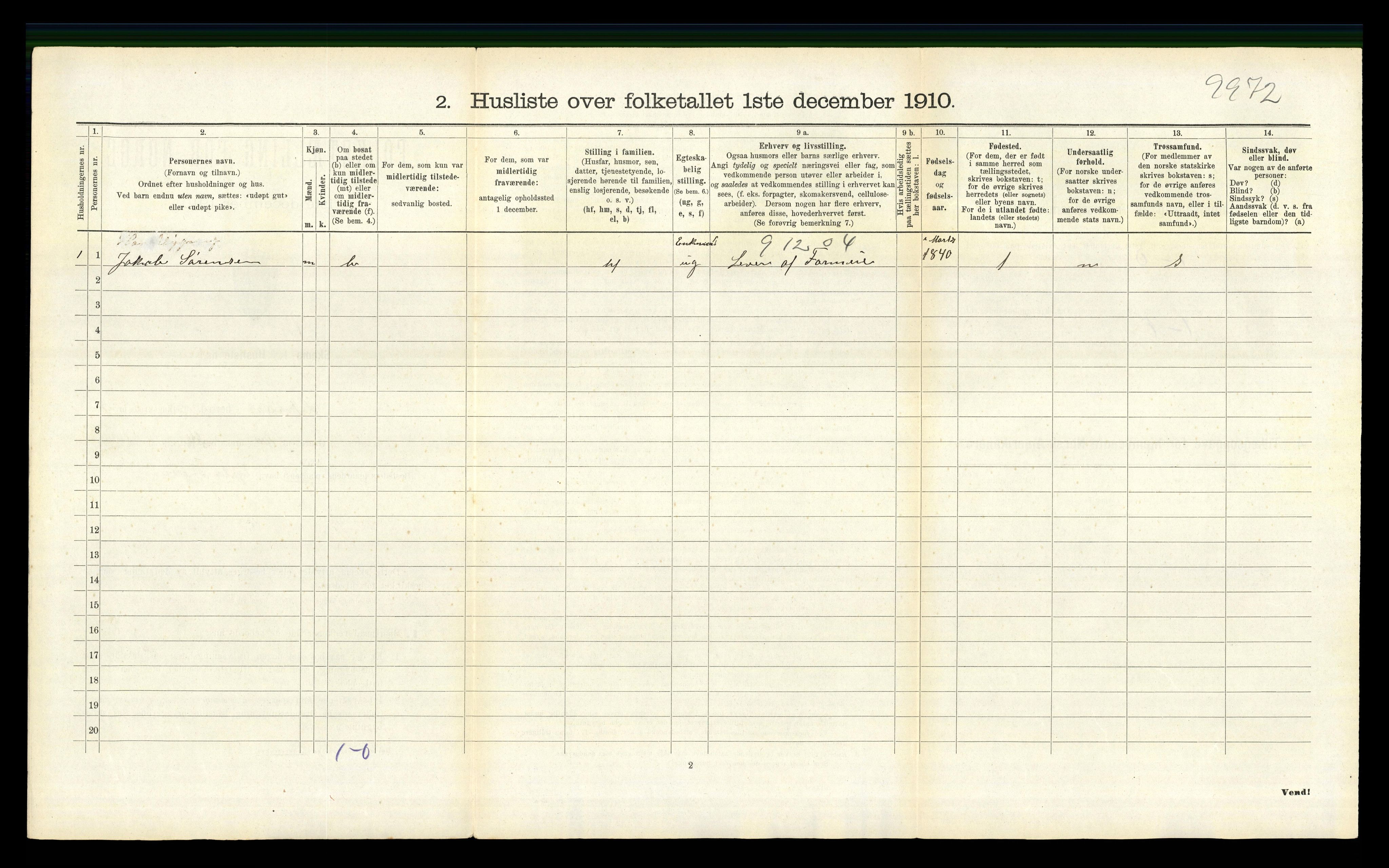 RA, Folketelling 1910 for 1037 Liknes herred, 1910, s. 705