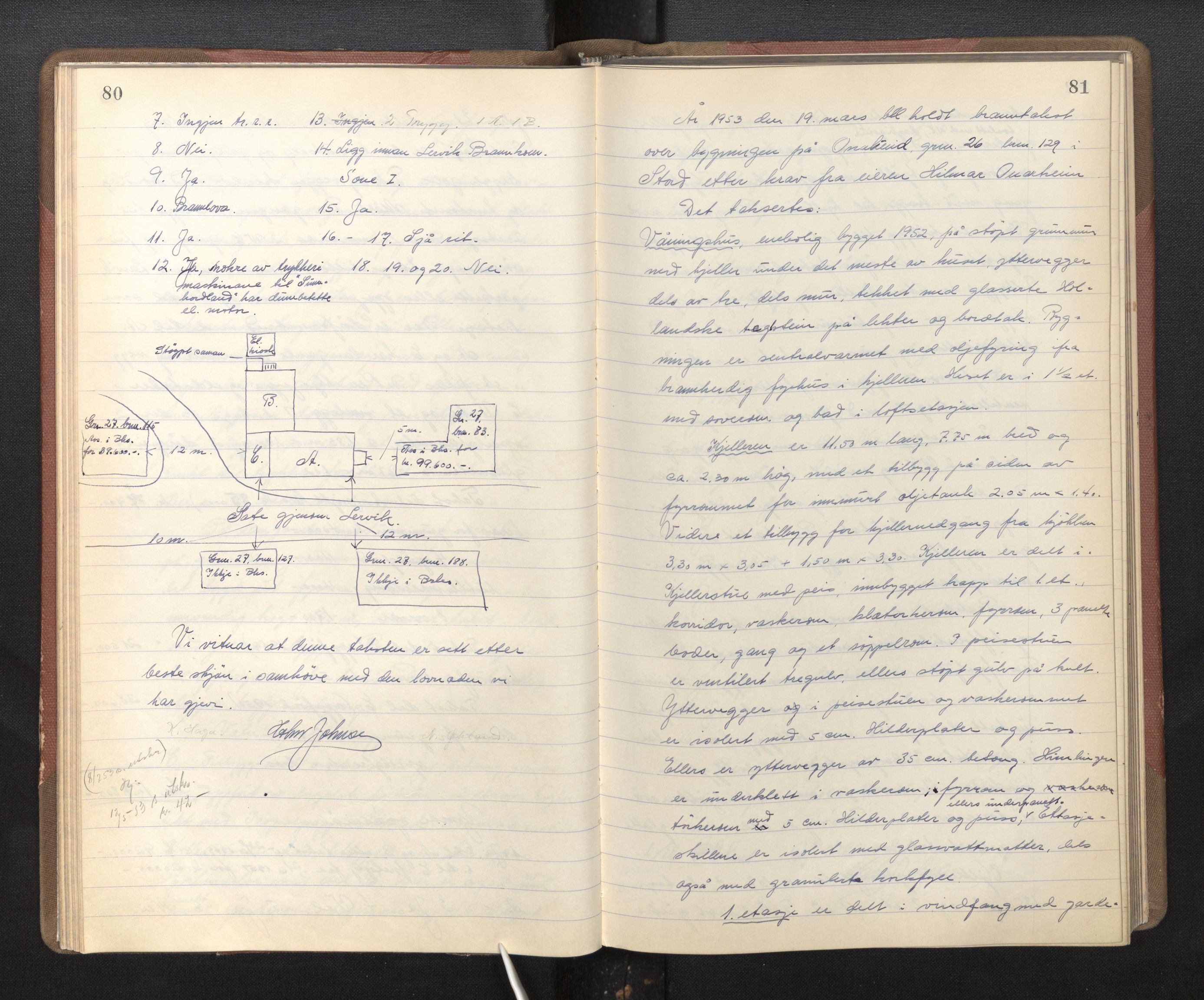 Lensmannen i Stord, AV/SAB-A-35001/0012/L0001c: Branntakstprotokoll, 1952-1955, s. 80-81