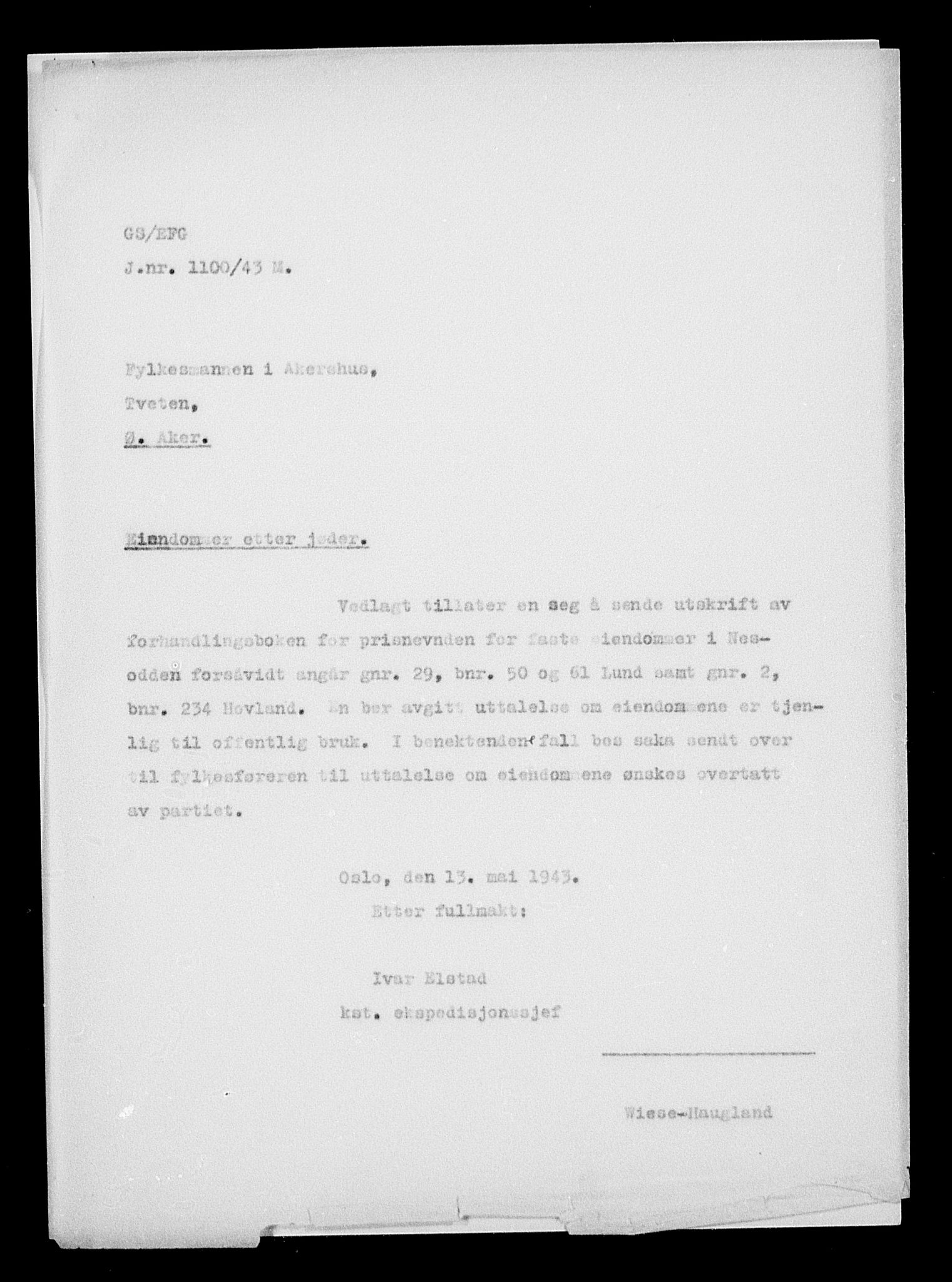 Justisdepartementet, Tilbakeføringskontoret for inndratte formuer, AV/RA-S-1564/H/Hc/Hcc/L0948: --, 1945-1947, s. 250