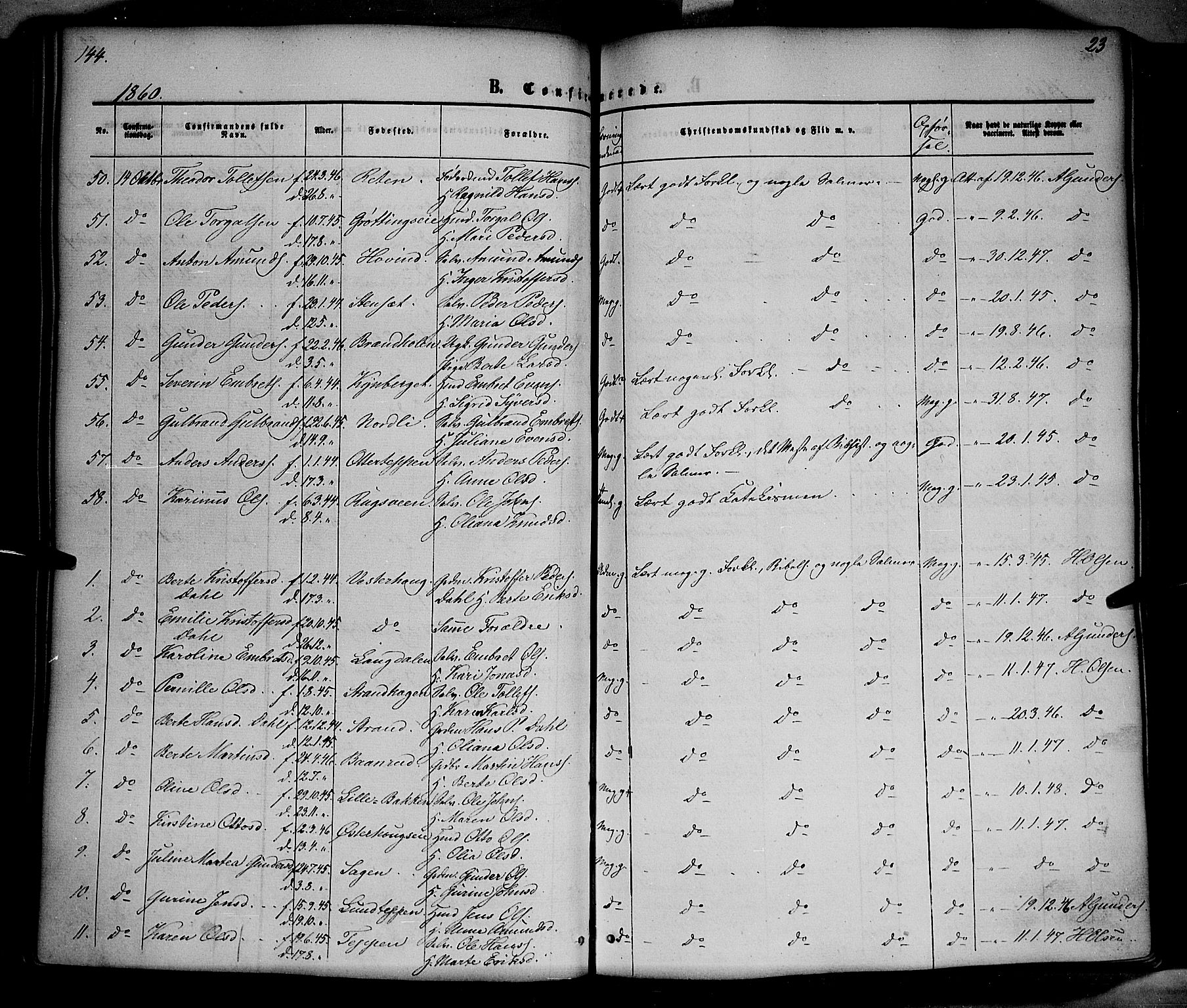 Elverum prestekontor, AV/SAH-PREST-044/H/Ha/Haa/L0010: Ministerialbok nr. 10, 1857-1868, s. 144