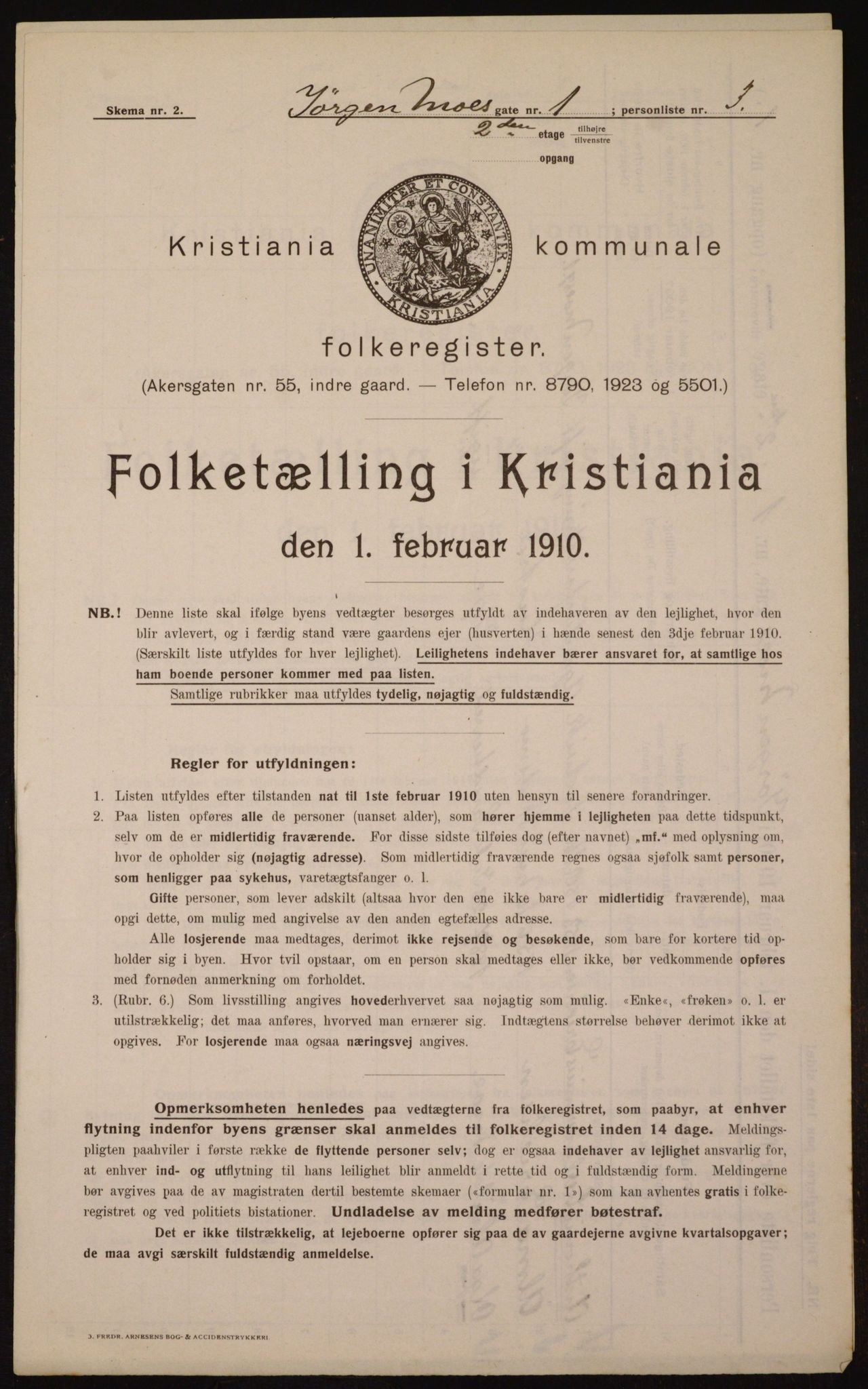 OBA, Kommunal folketelling 1.2.1910 for Kristiania, 1910, s. 46322