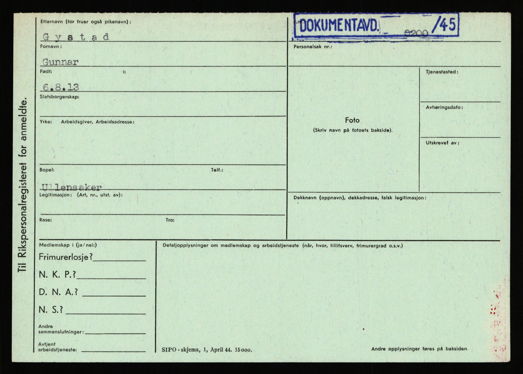 Statspolitiet - Hovedkontoret / Osloavdelingen, AV/RA-S-1329/C/Ca/L0005: Furali - Hamula, 1943-1945, s. 3390