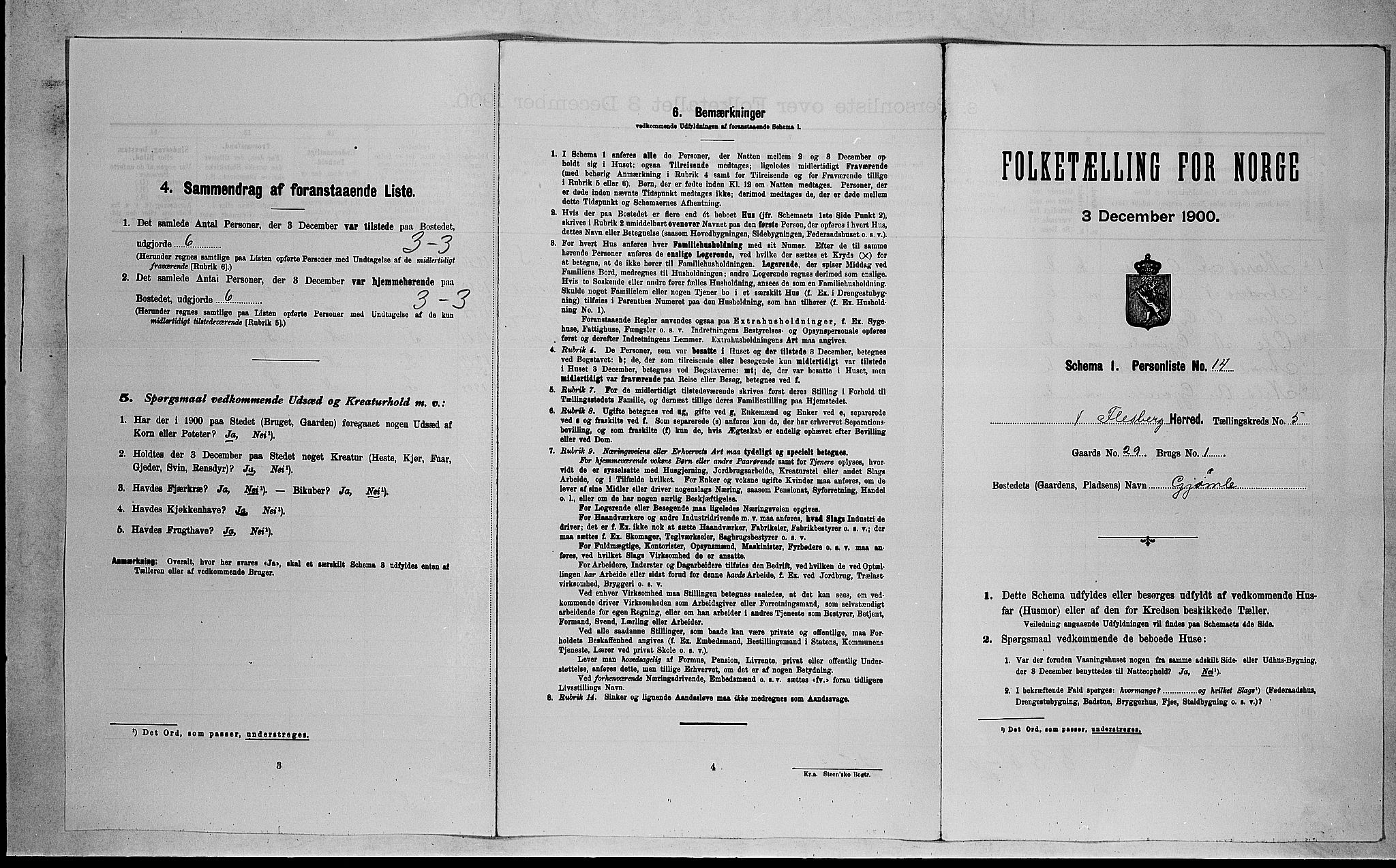 RA, Folketelling 1900 for 0631 Flesberg herred, 1900, s. 304