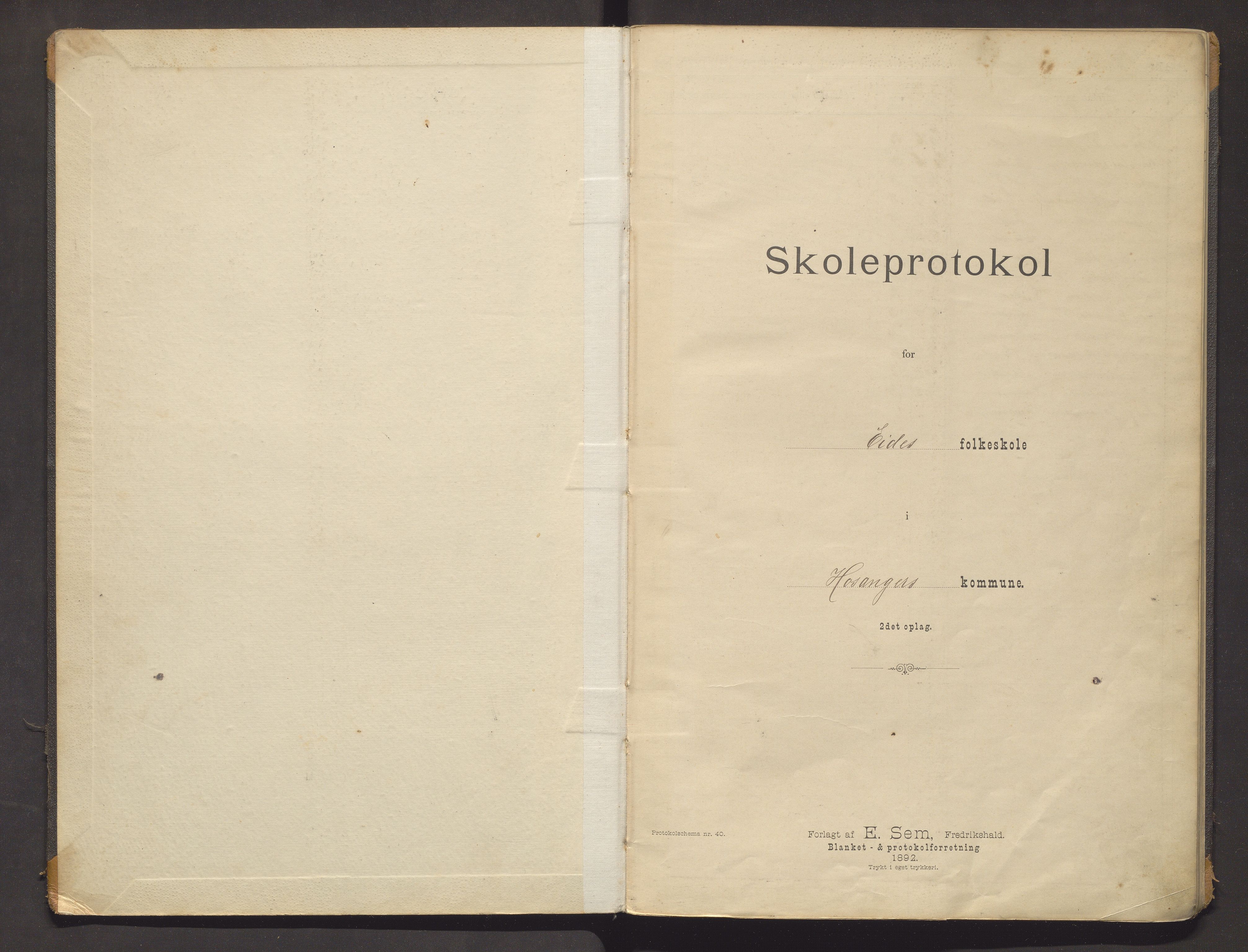 Hosanger kommune. Barneskulane, IKAH/1253a-231/F/Fb/L0012: Skuleprotokoll for Eide skule, 1897-1909
