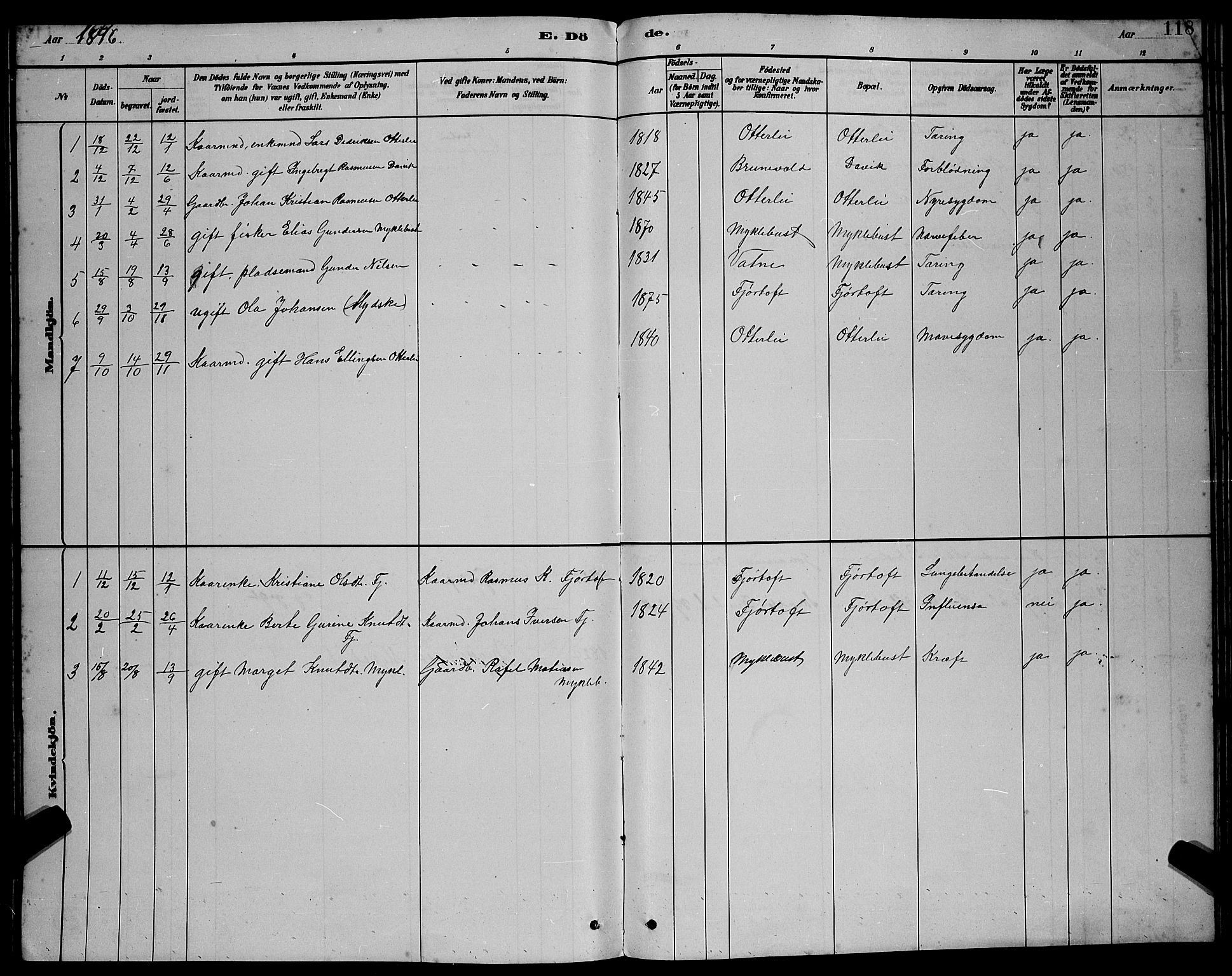 Ministerialprotokoller, klokkerbøker og fødselsregistre - Møre og Romsdal, AV/SAT-A-1454/538/L0523: Klokkerbok nr. 538C01, 1881-1900, s. 118