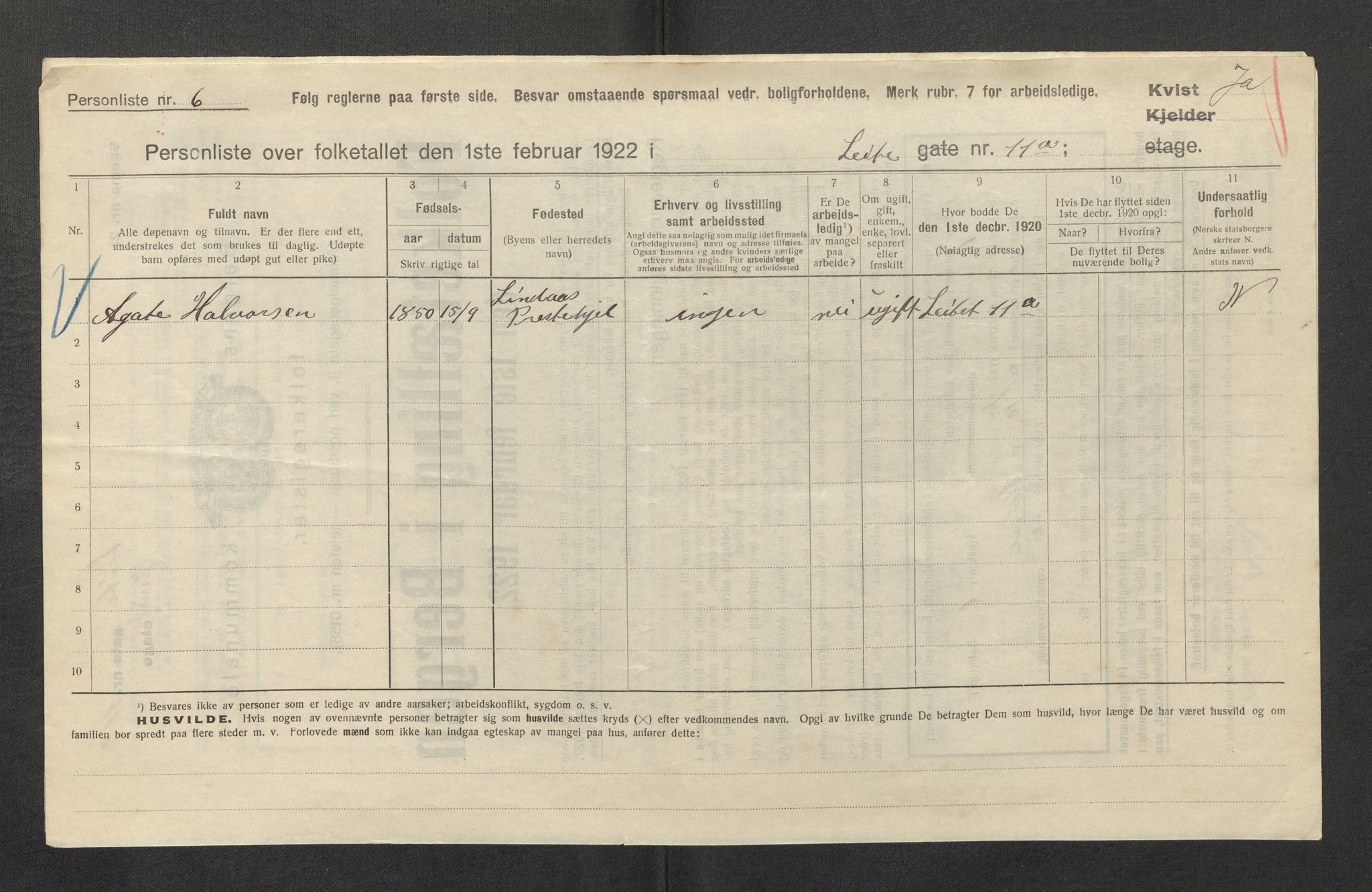 SAB, Kommunal folketelling 1922 for Bergen kjøpstad, 1922, s. 22525