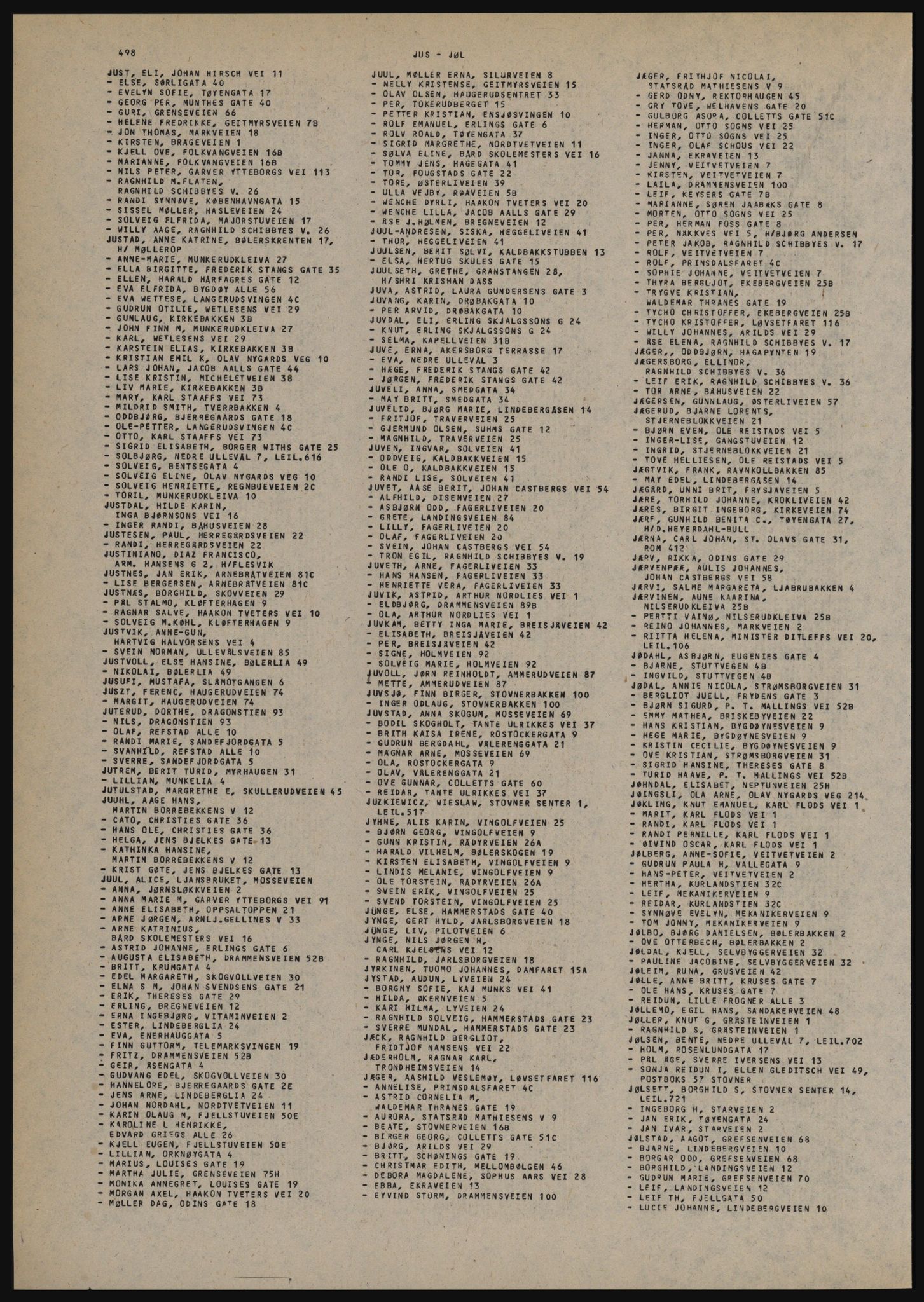 Kristiania/Oslo adressebok, PUBL/-, 1982-1983, s. 498