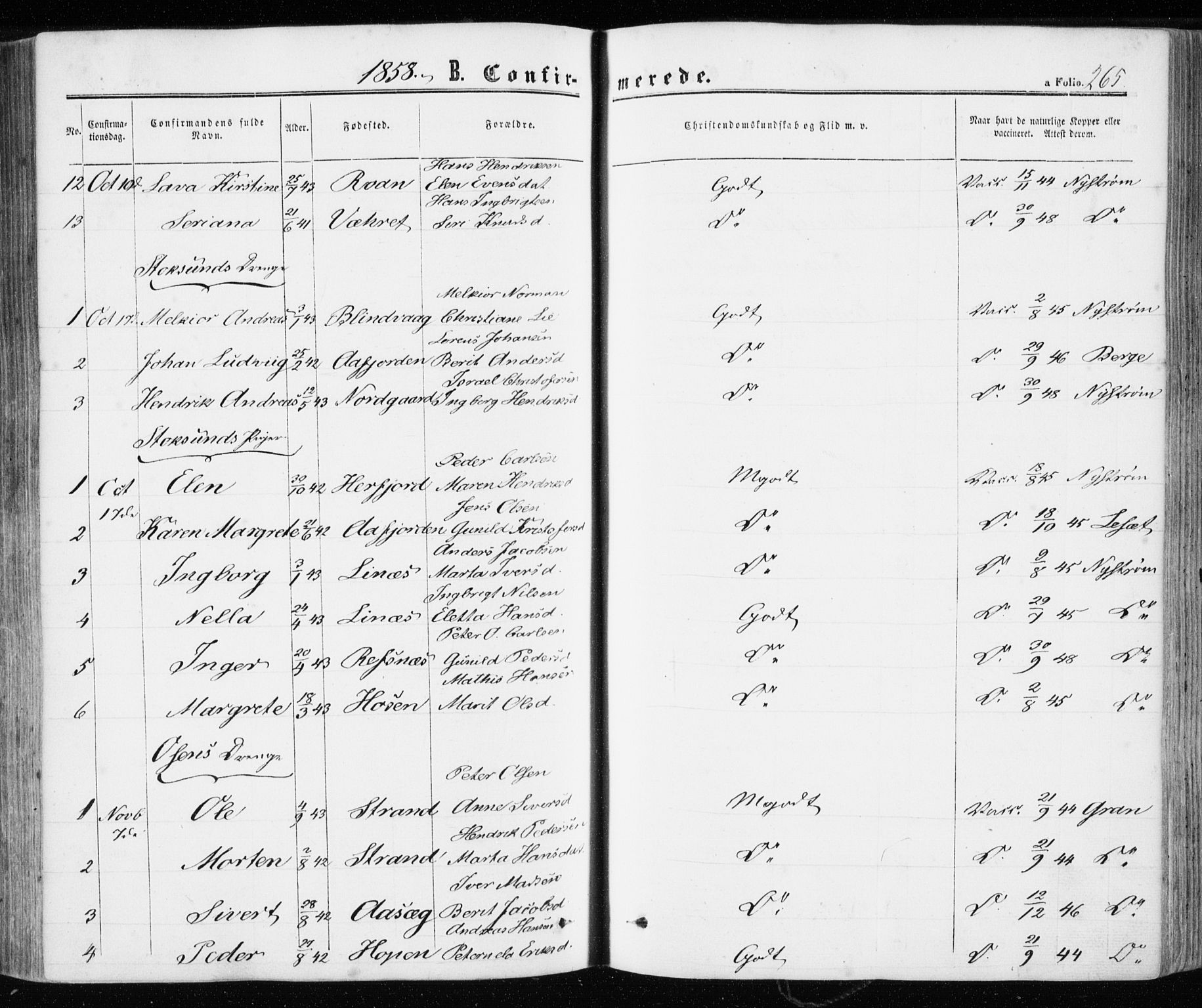 Ministerialprotokoller, klokkerbøker og fødselsregistre - Sør-Trøndelag, SAT/A-1456/657/L0705: Ministerialbok nr. 657A06, 1858-1867, s. 265
