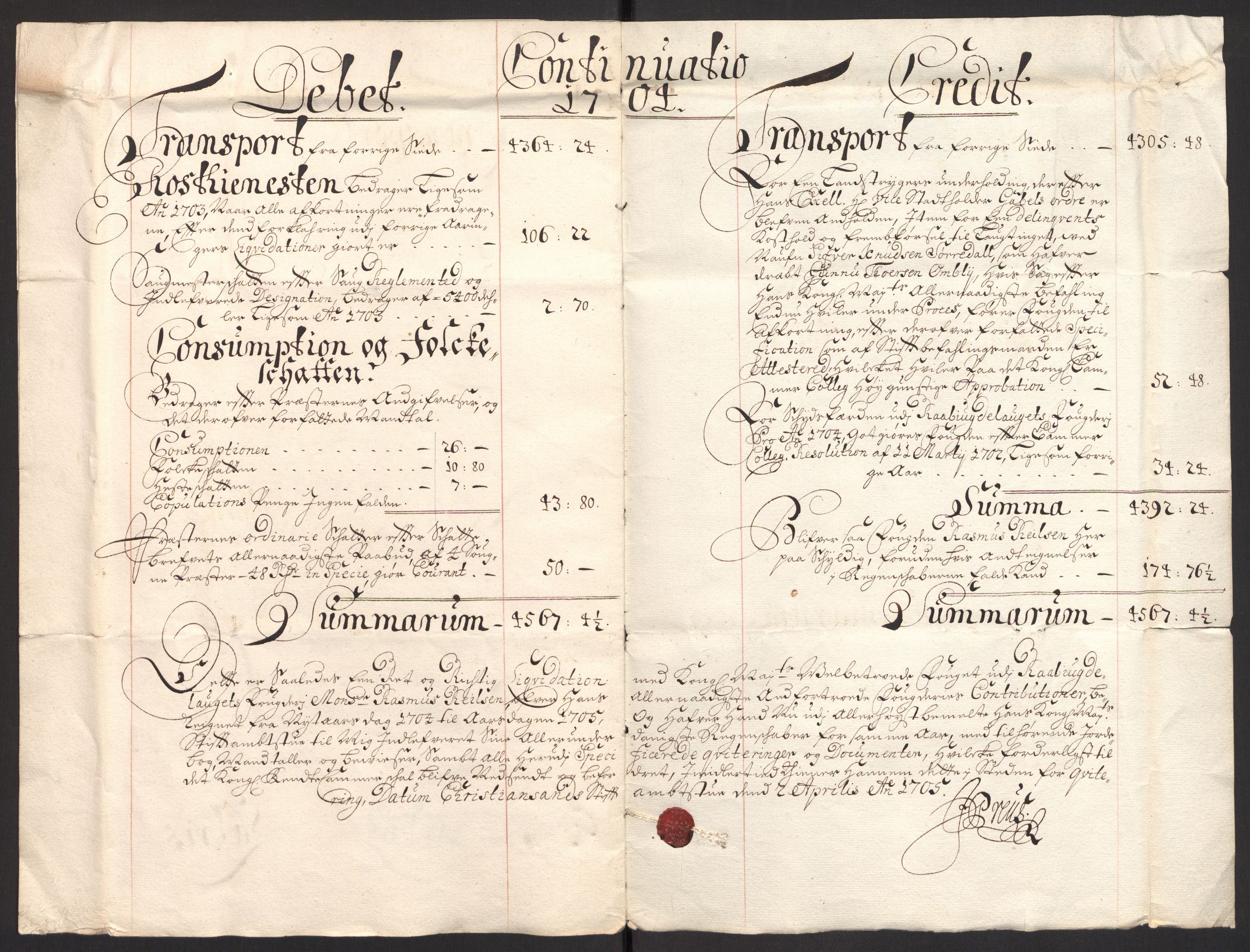 Rentekammeret inntil 1814, Reviderte regnskaper, Fogderegnskap, RA/EA-4092/R40/L2447: Fogderegnskap Råbyggelag, 1703-1705, s. 232