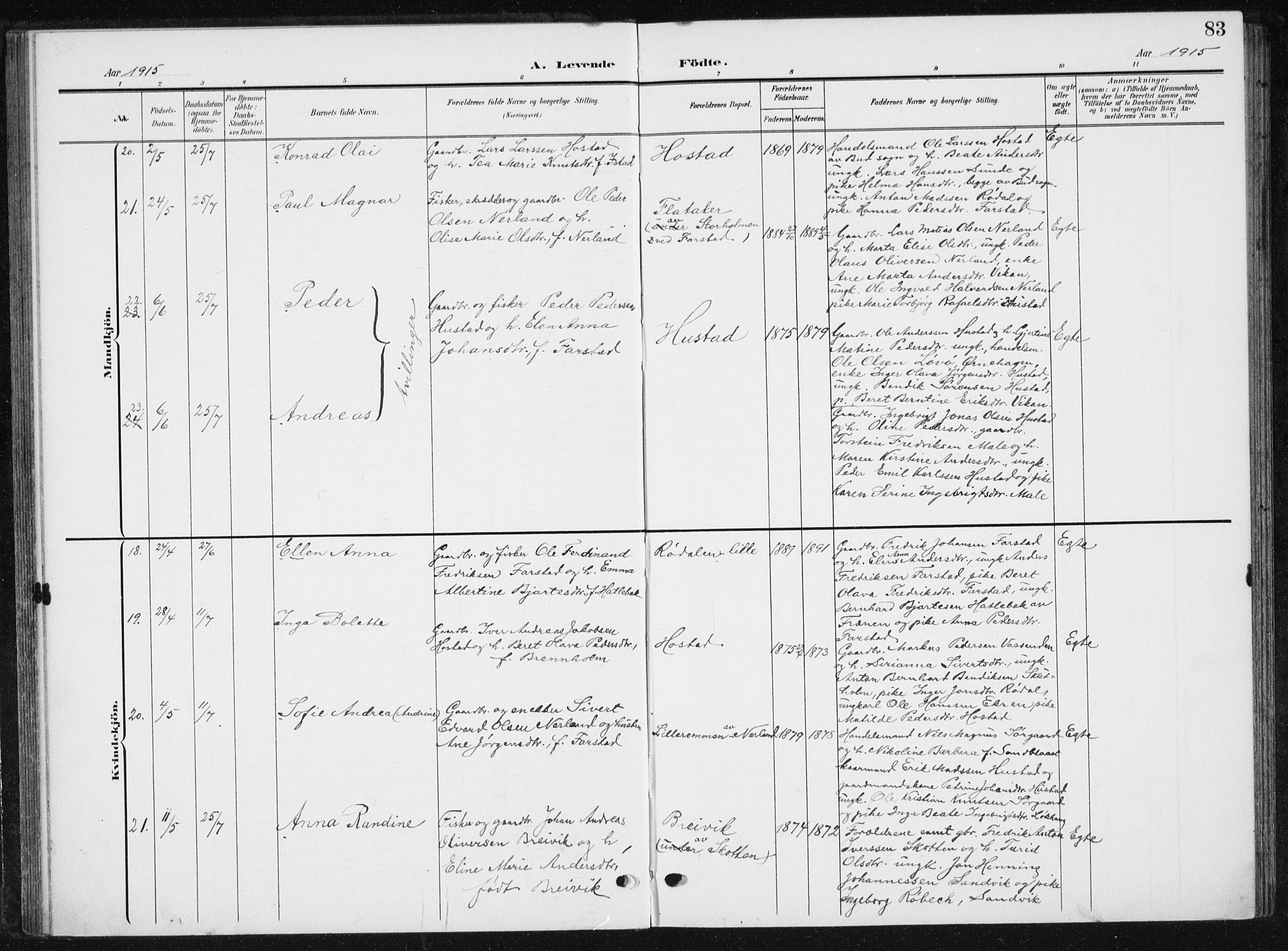 Ministerialprotokoller, klokkerbøker og fødselsregistre - Møre og Romsdal, AV/SAT-A-1454/567/L0784: Klokkerbok nr. 567C04, 1903-1938, s. 83