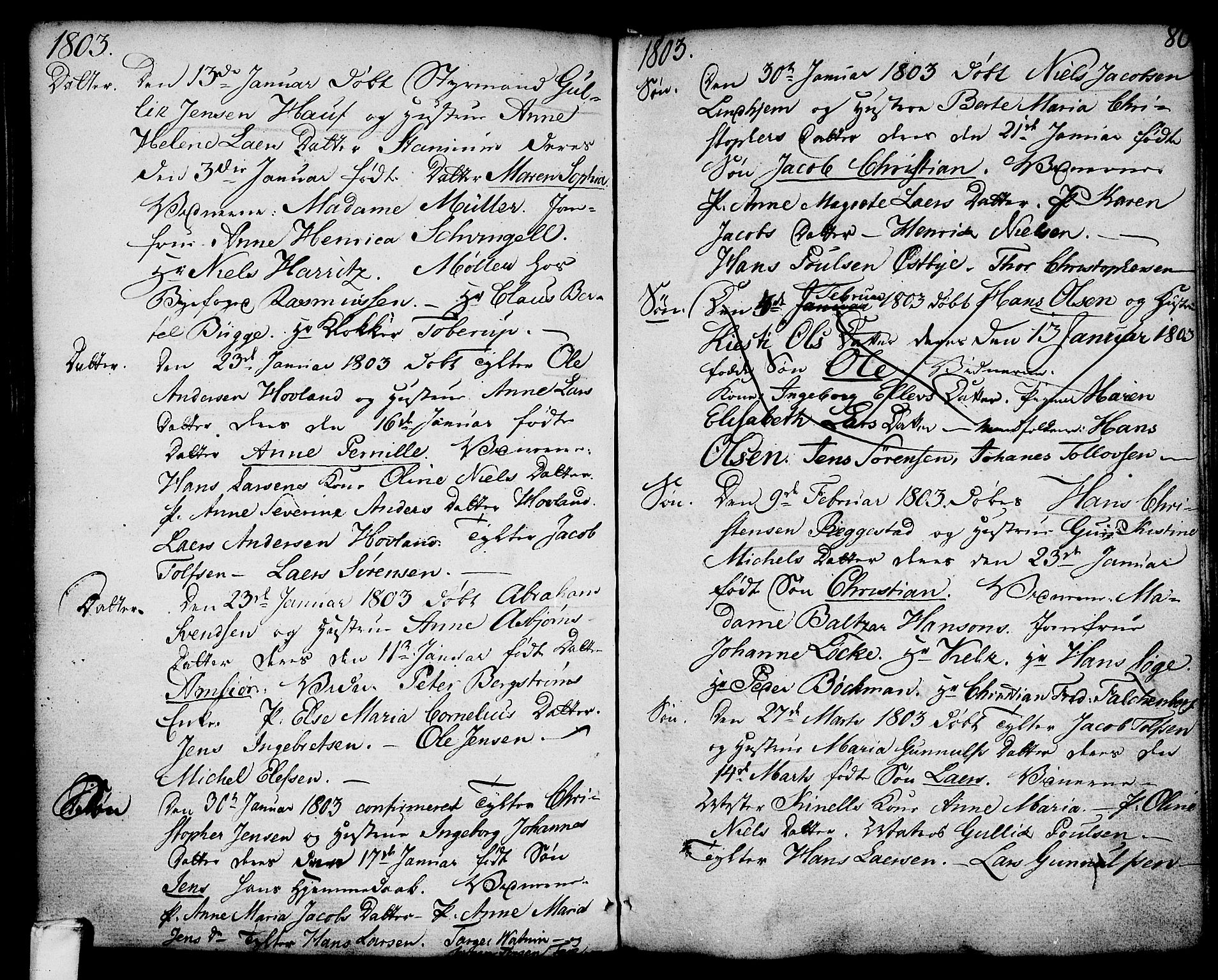 Larvik kirkebøker, AV/SAKO-A-352/G/Ga/L0001: Klokkerbok nr. I 1, 1785-1807, s. 80