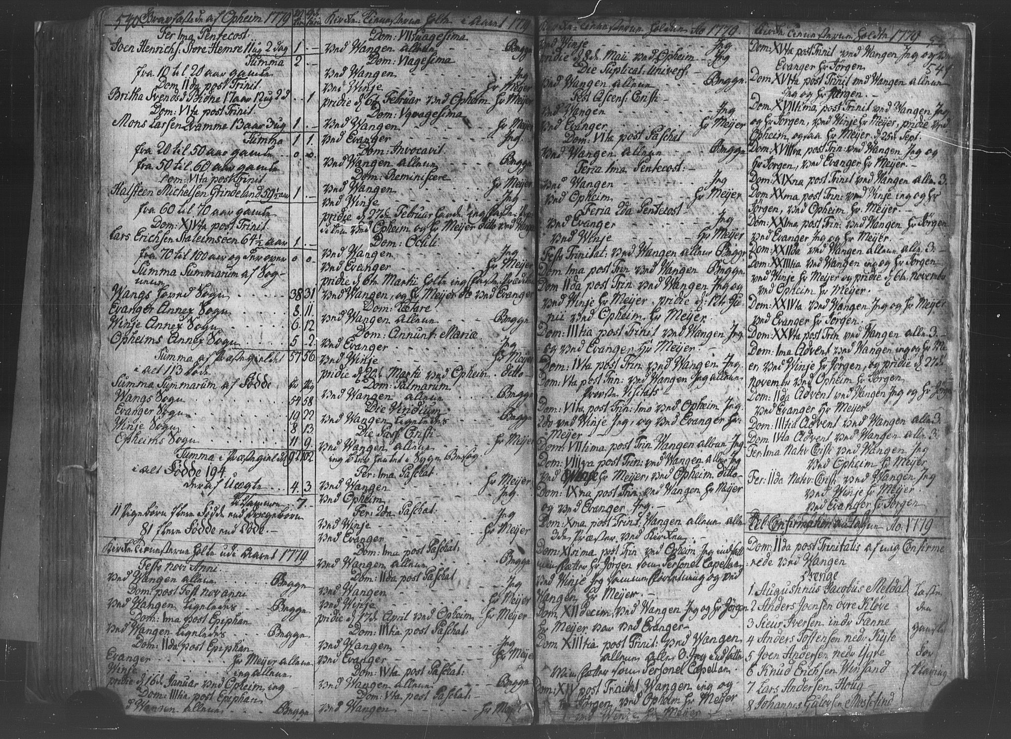 Voss sokneprestembete, SAB/A-79001/H/Haa: Ministerialbok nr. A 8, 1752-1780, s. 540-541