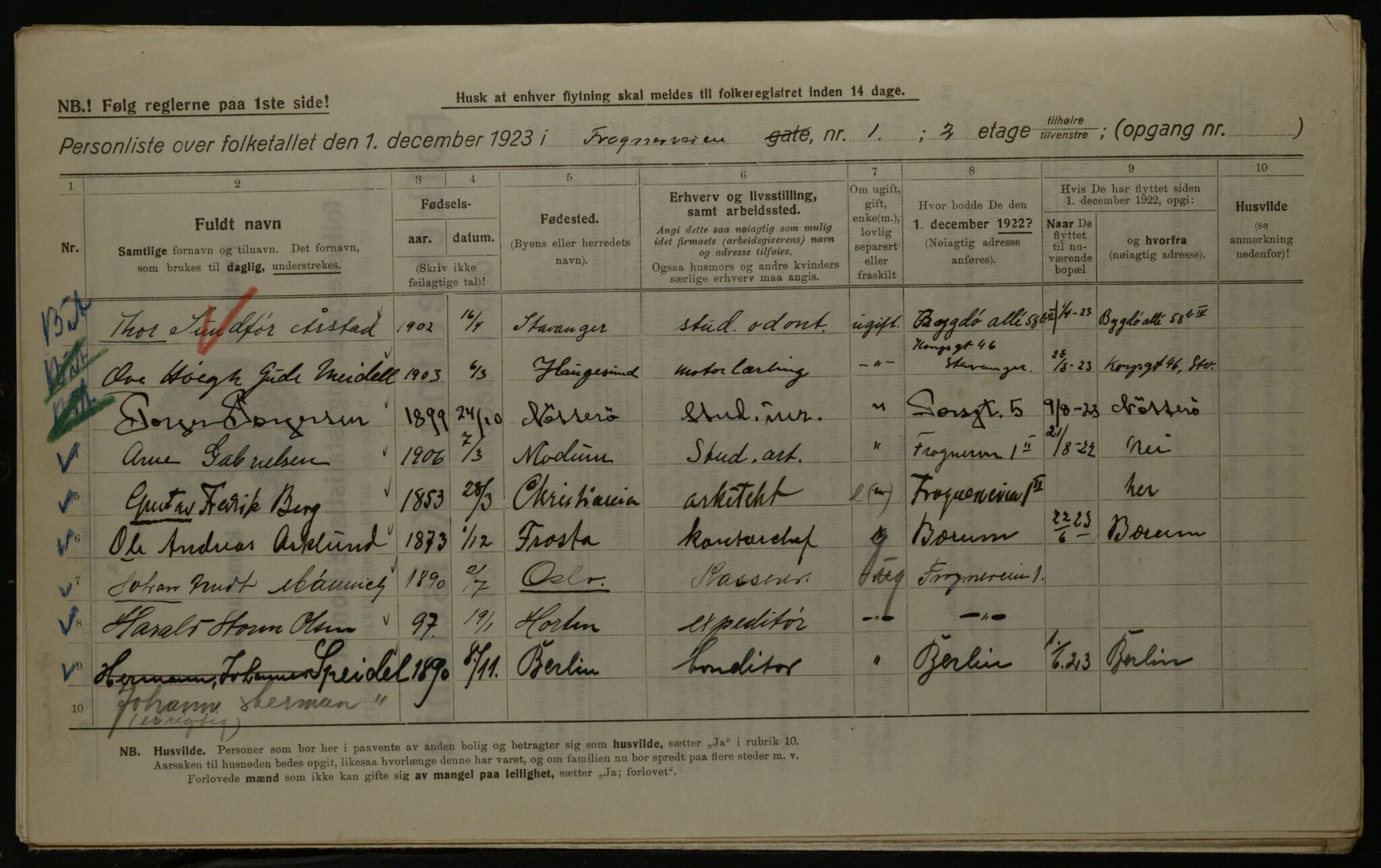 OBA, Kommunal folketelling 1.12.1923 for Kristiania, 1923, s. 30556