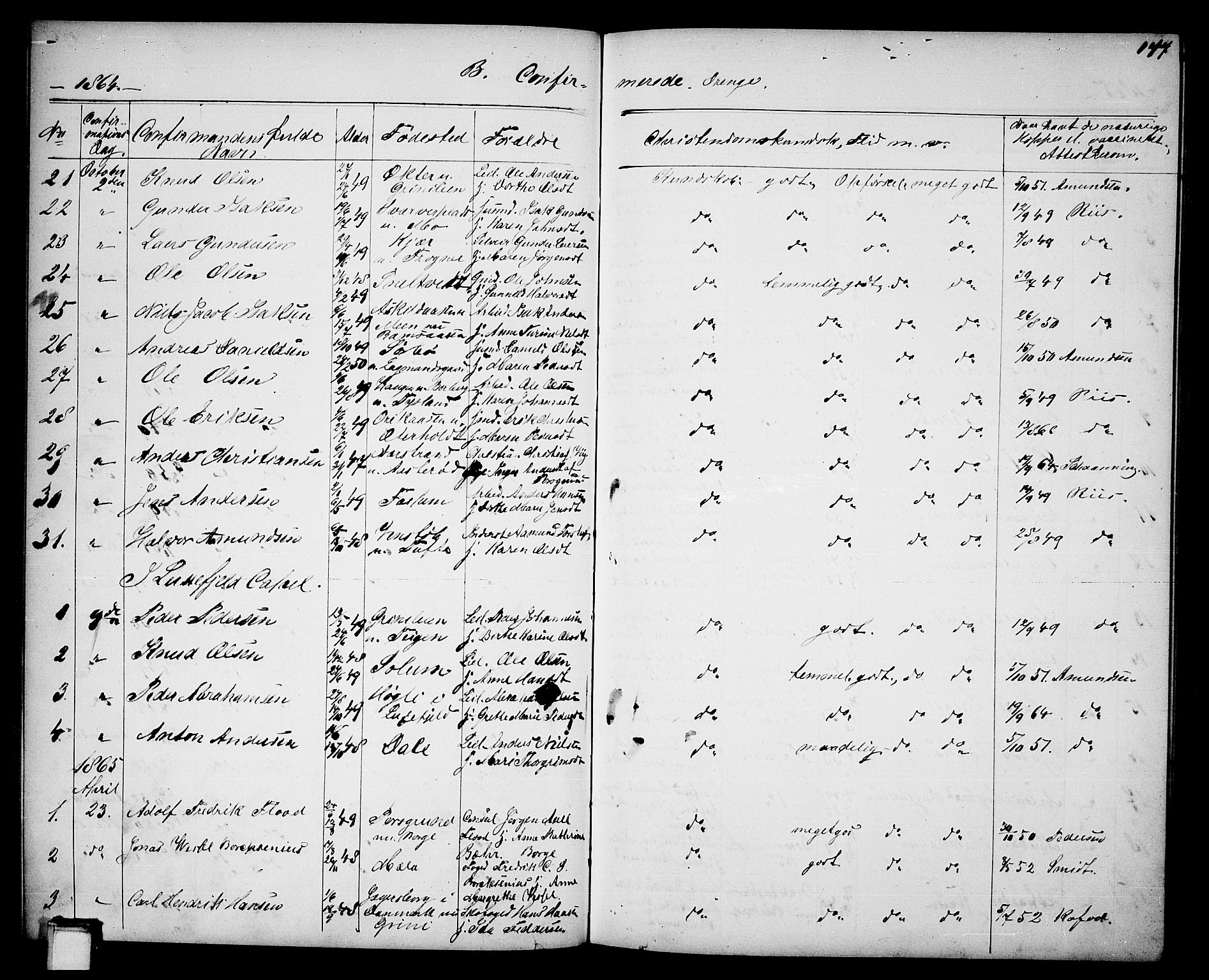 Gjerpen kirkebøker, AV/SAKO-A-265/G/Ga/L0001: Klokkerbok nr. I 1, 1864-1882, s. 177