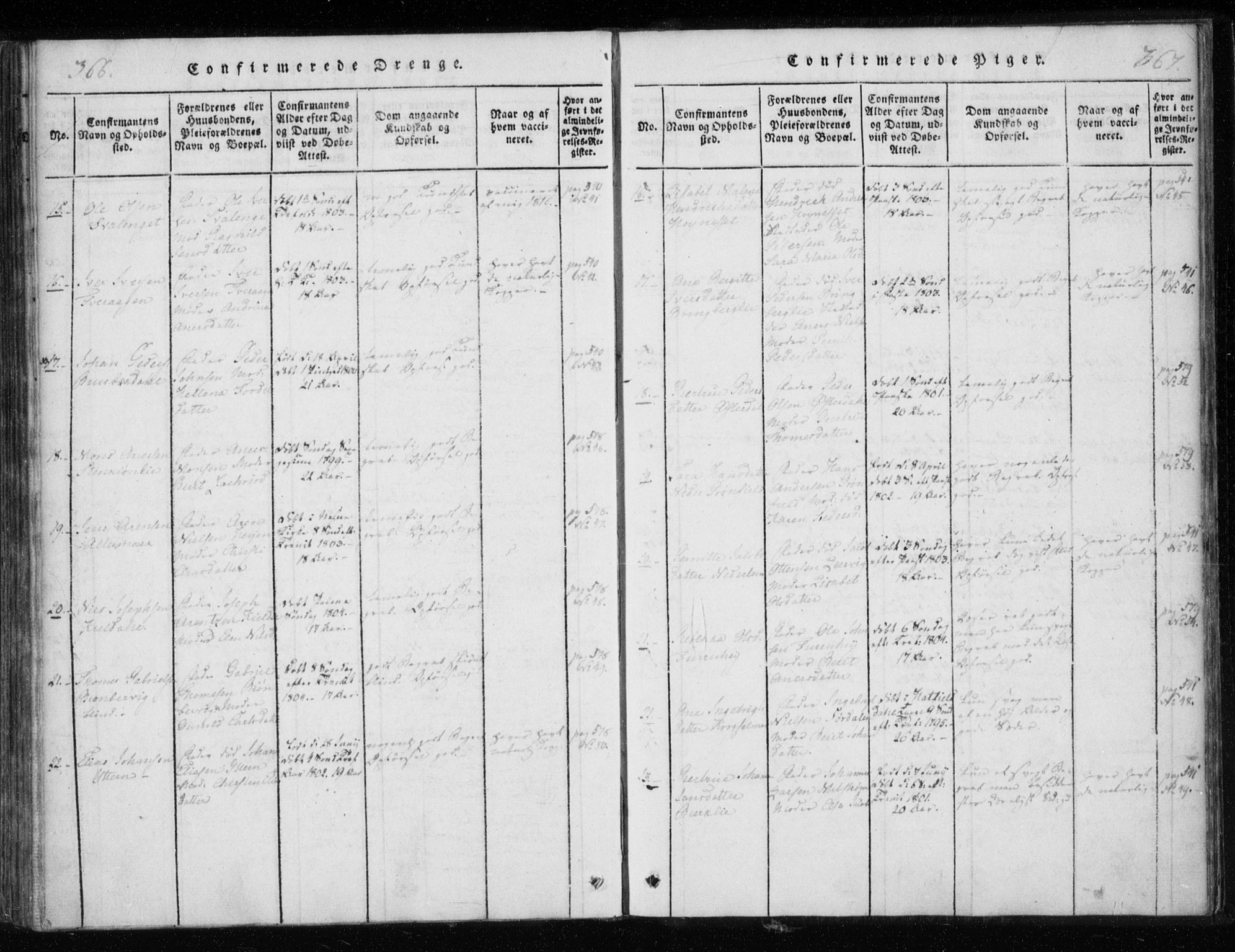 Ministerialprotokoller, klokkerbøker og fødselsregistre - Nordland, AV/SAT-A-1459/825/L0353: Ministerialbok nr. 825A07, 1820-1826, s. 366-367