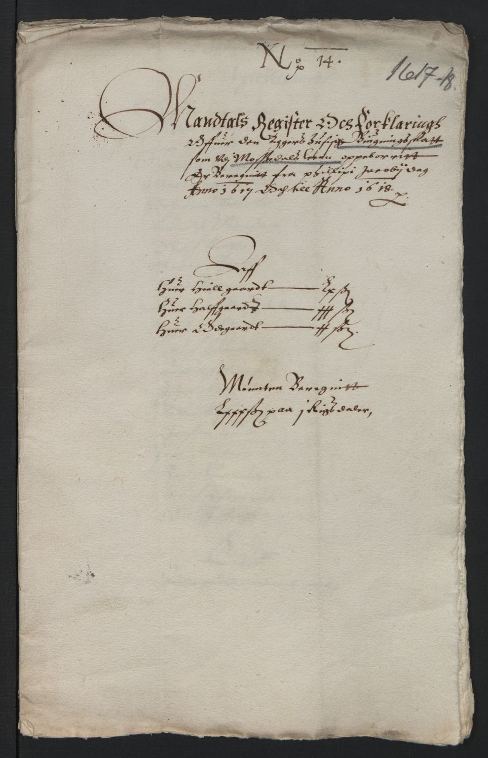 Rentekammeret inntil 1814, Reviderte regnskaper, Lensregnskaper, AV/RA-EA-5023/R/Rb/Rba/L0046: Akershus len, 1617-1618