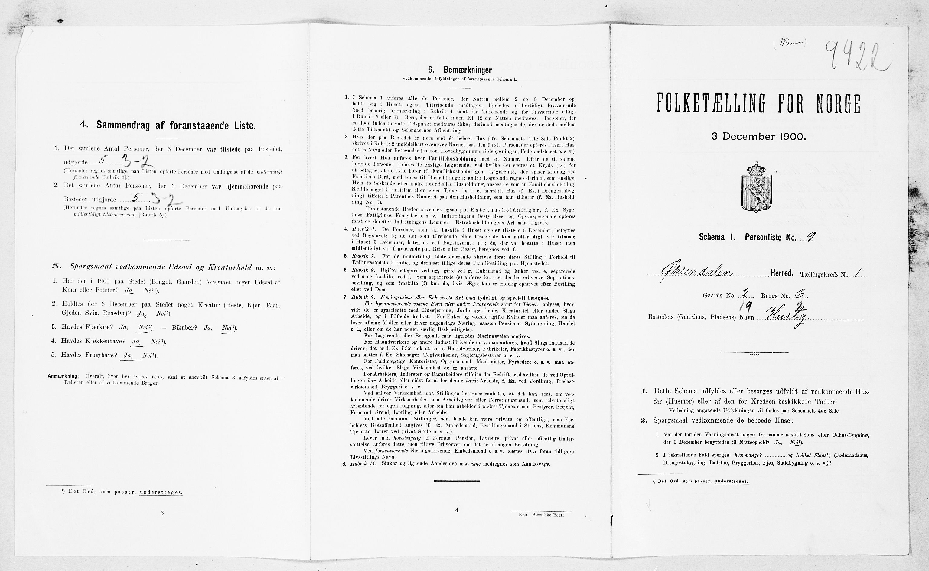 SAT, Folketelling 1900 for 1561 Øksendal herred, 1900, s. 66