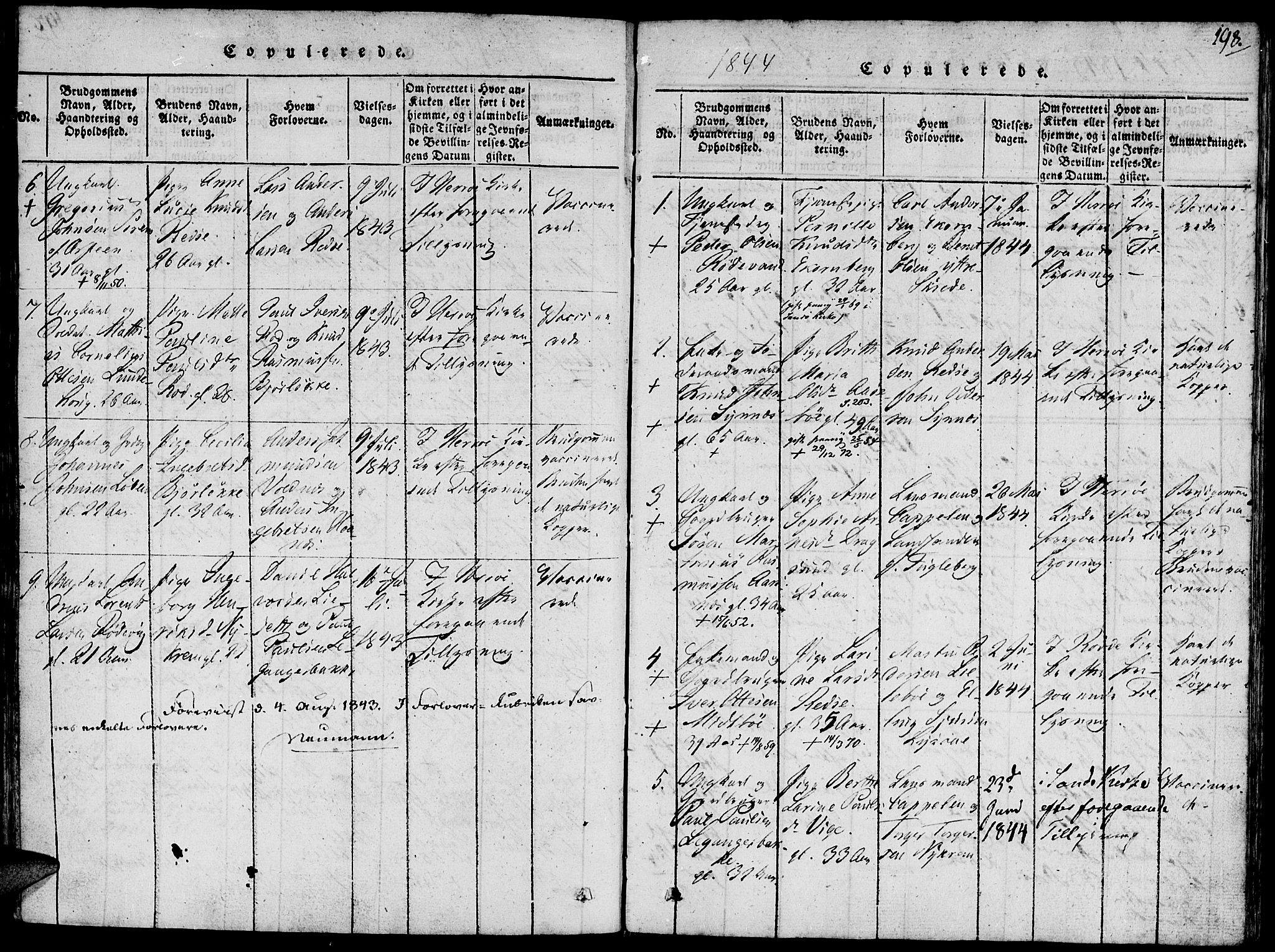 Ministerialprotokoller, klokkerbøker og fødselsregistre - Møre og Romsdal, SAT/A-1454/504/L0054: Ministerialbok nr. 504A01, 1816-1861, s. 198