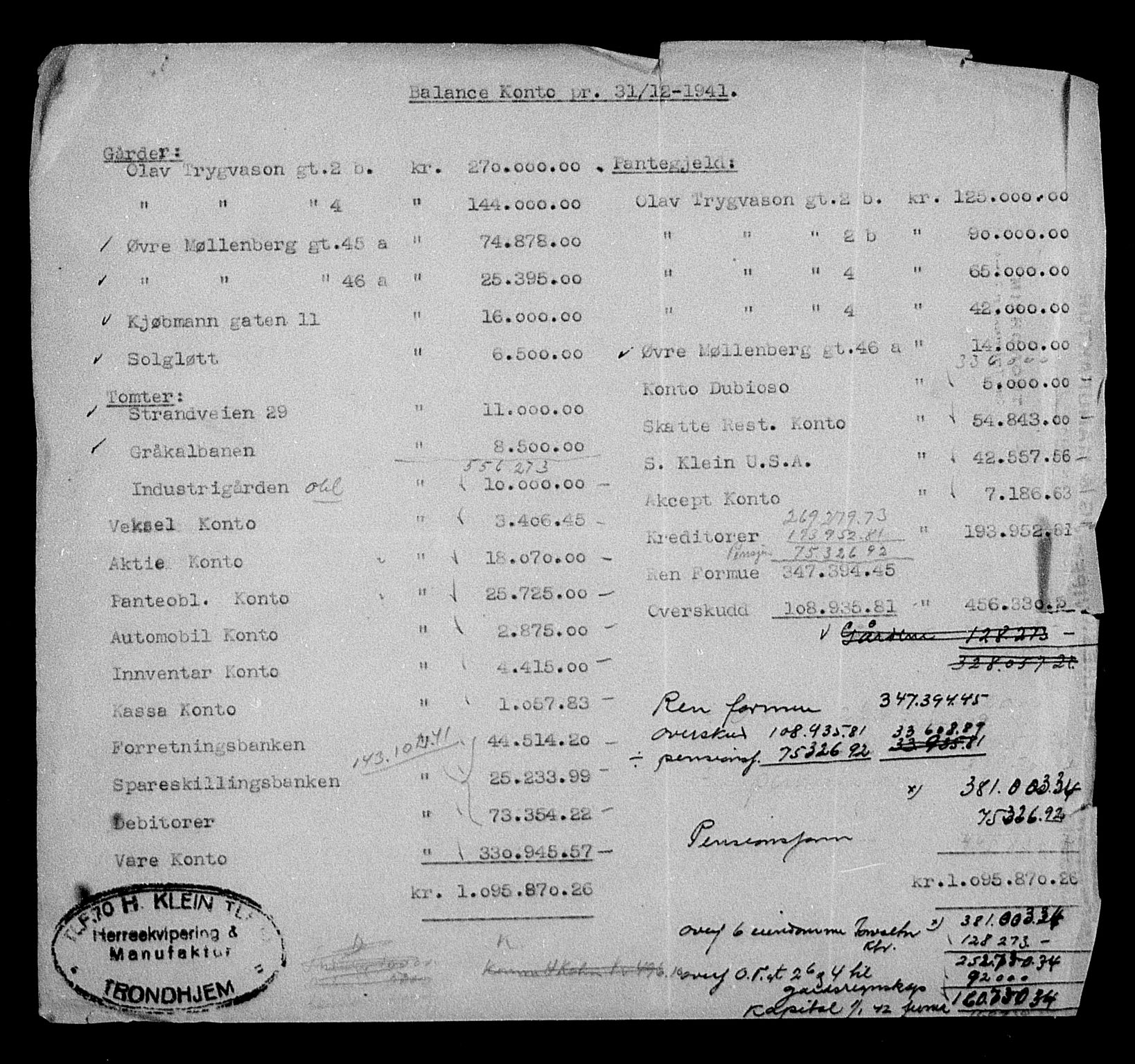 Justisdepartementet, Tilbakeføringskontoret for inndratte formuer, AV/RA-S-1564/H/Hc/Hca/L0901: --, 1945-1947, s. 85